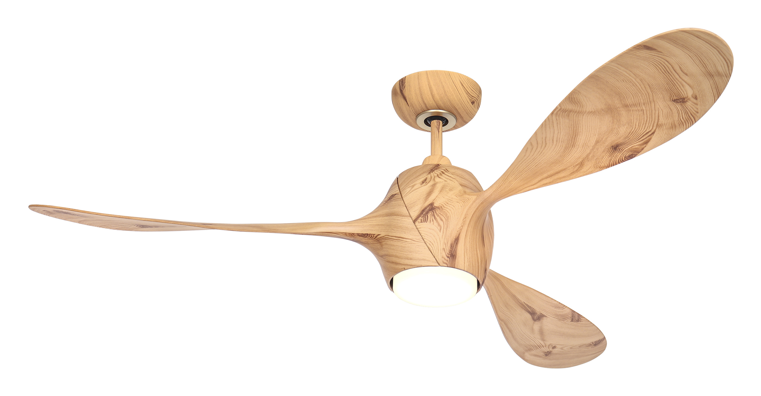 CasaFan Deckenventilator ECO FIORE 142 RP - Gehäuse Chrom gebürstet - 3 Flügel Kunststoff Redpine - Ø 142 cm - mit Fernbedienung - mit Leuchte