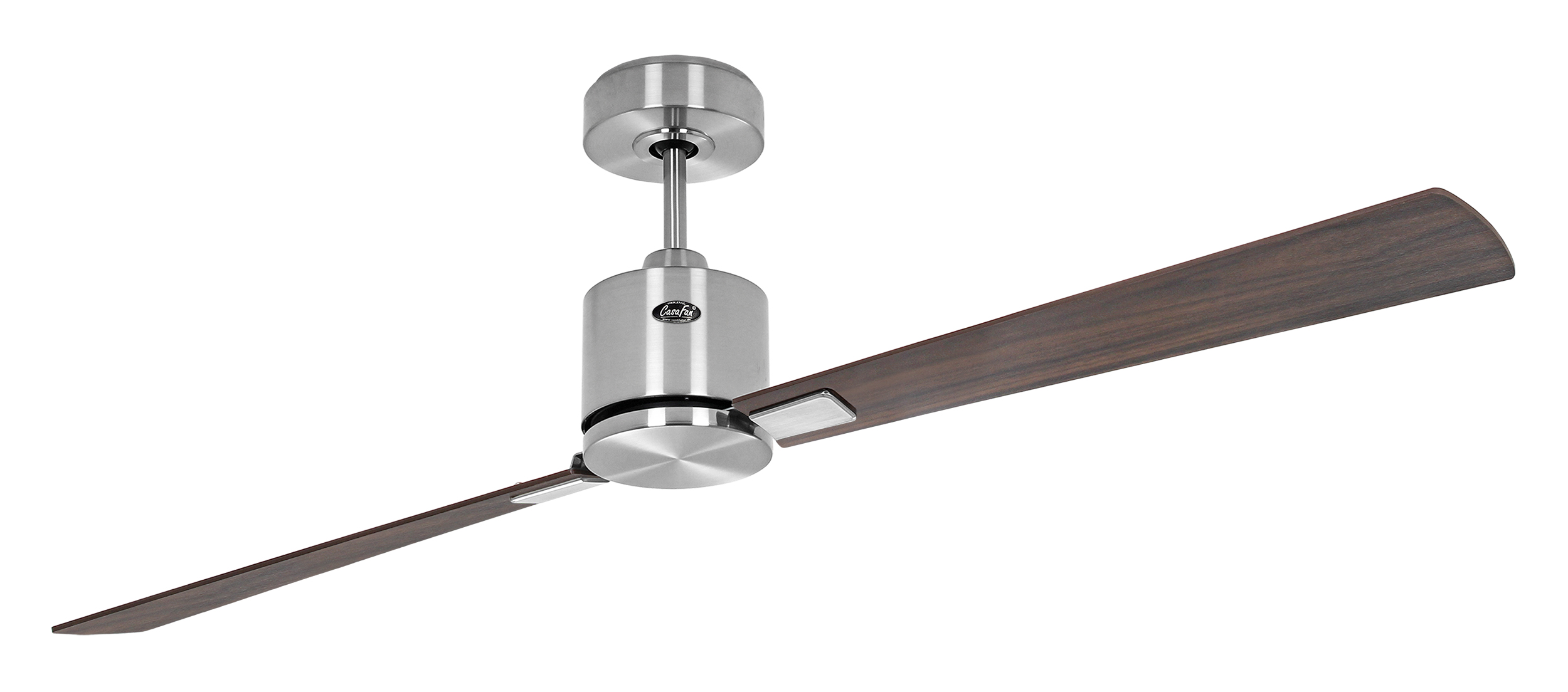 CasaFan Deckenventilator ECO CONCEPT 152 BN-NB/KI - Gehäuse Chrom gebürstet - 4 Flügel Nussbaum/Kirsche - Ø 152 cm - mit Fernbedienung