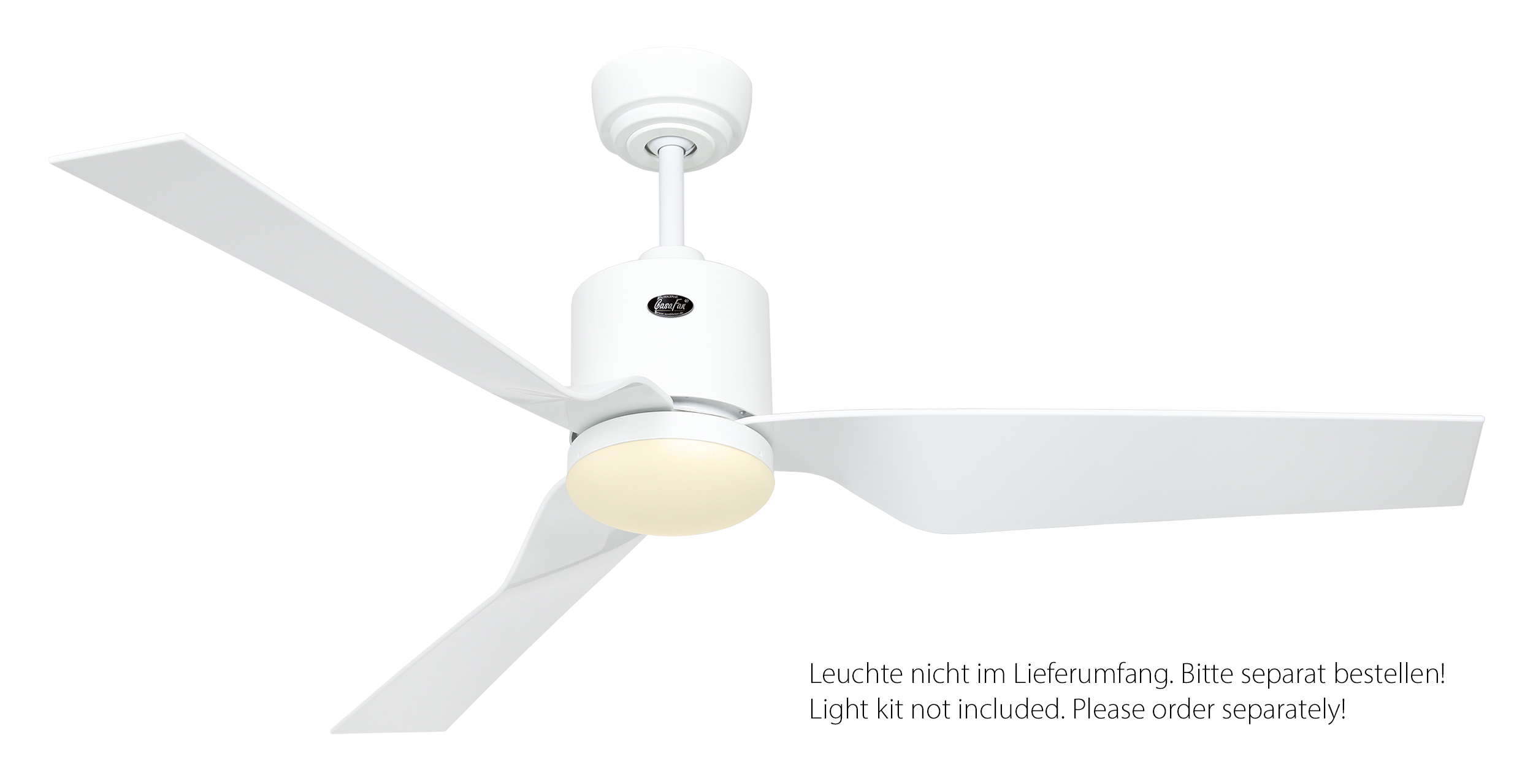 CasaFan Deckenventilator ECO DYNAMIX II WE-WE - Gehäuse Lack weiß - 4 Flügel Lack weiß - Ø 132 cm - mit Fernbedienung