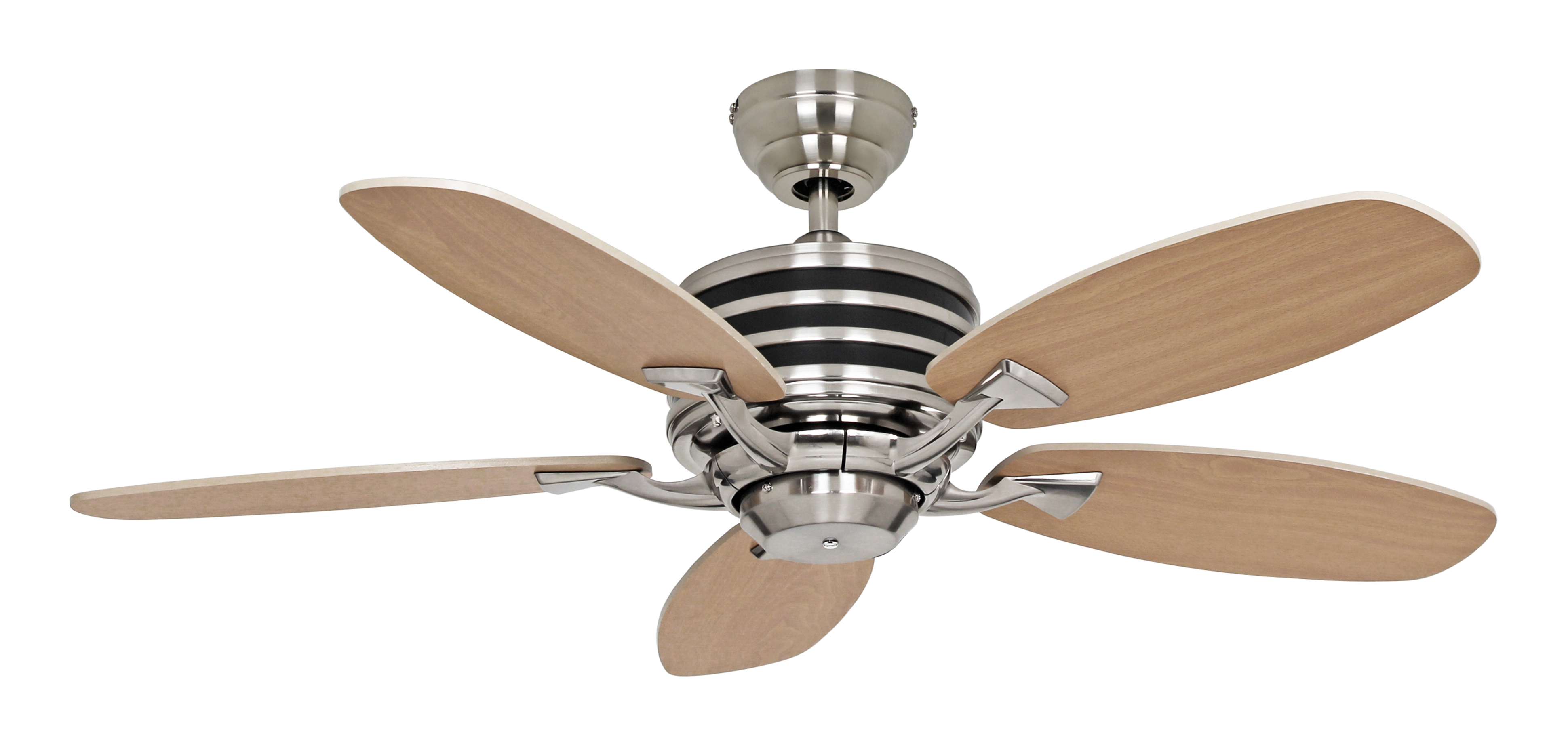 CasaFan Deckenventilator ECO GAMMA 103 BU-AH - Gehäuse Chrom gebürstet - 5 Flügel Buche/Ahorn - Ø 103 cm - mit Fernbedienung