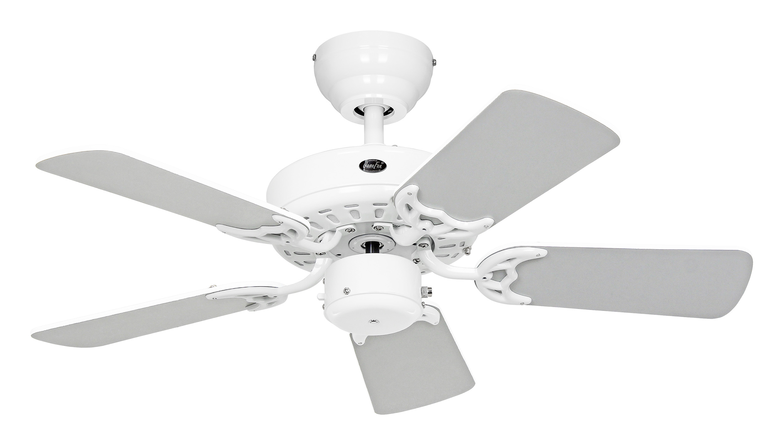CasaFan Deckenventilator CLASSIC ROYAL 75 WE-WE/LG - Gehäuse Lack weiß - 5 Flügel Lack weiß/lichtgrau - Ø 76,2 cm