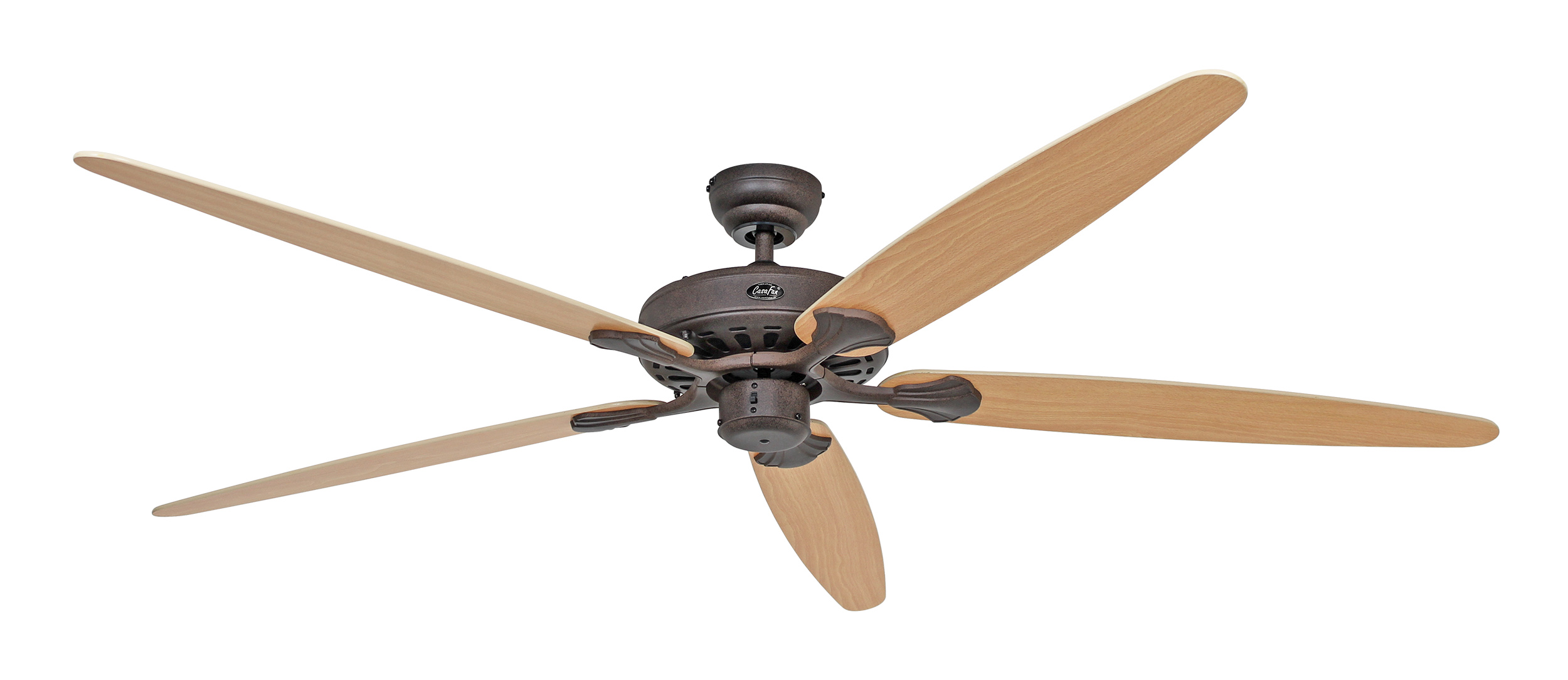 CasaFan Deckenventilator CLASSIC ROYAL 180 BA-AH/BU  - 5 Flügel Ahorn/Buche - Gehäuse Lack braun antik - Ø 180 cm