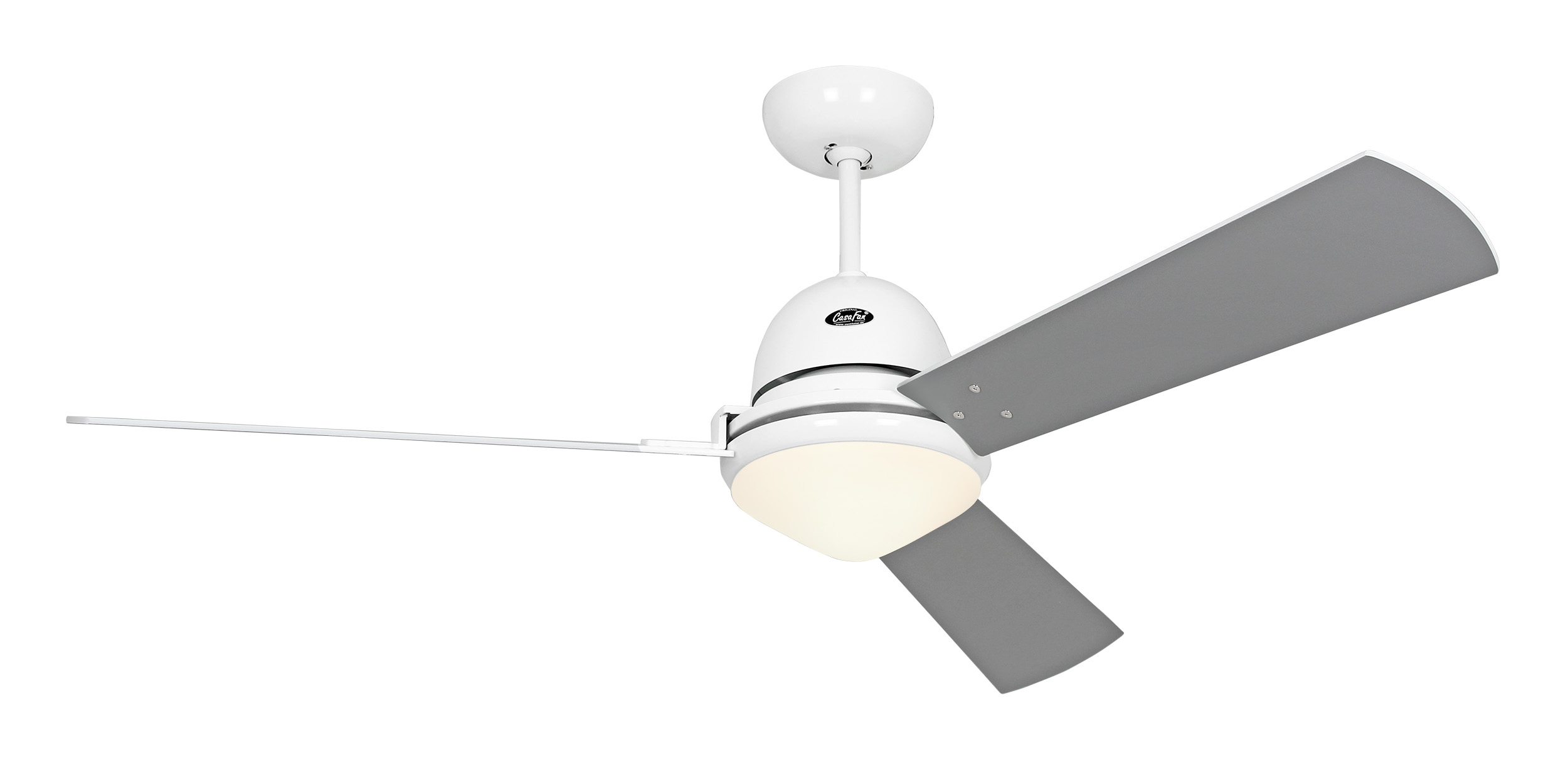 CasaFan Deckenventilator LIBECCIO WE mit Fernbedienung - Lack weiß -4 Flügel Kirsche/Ahorn  Ø 120 cm - 4 Flügel Lack weiß/lichtgrau Ø 142 - mit Leuchte
