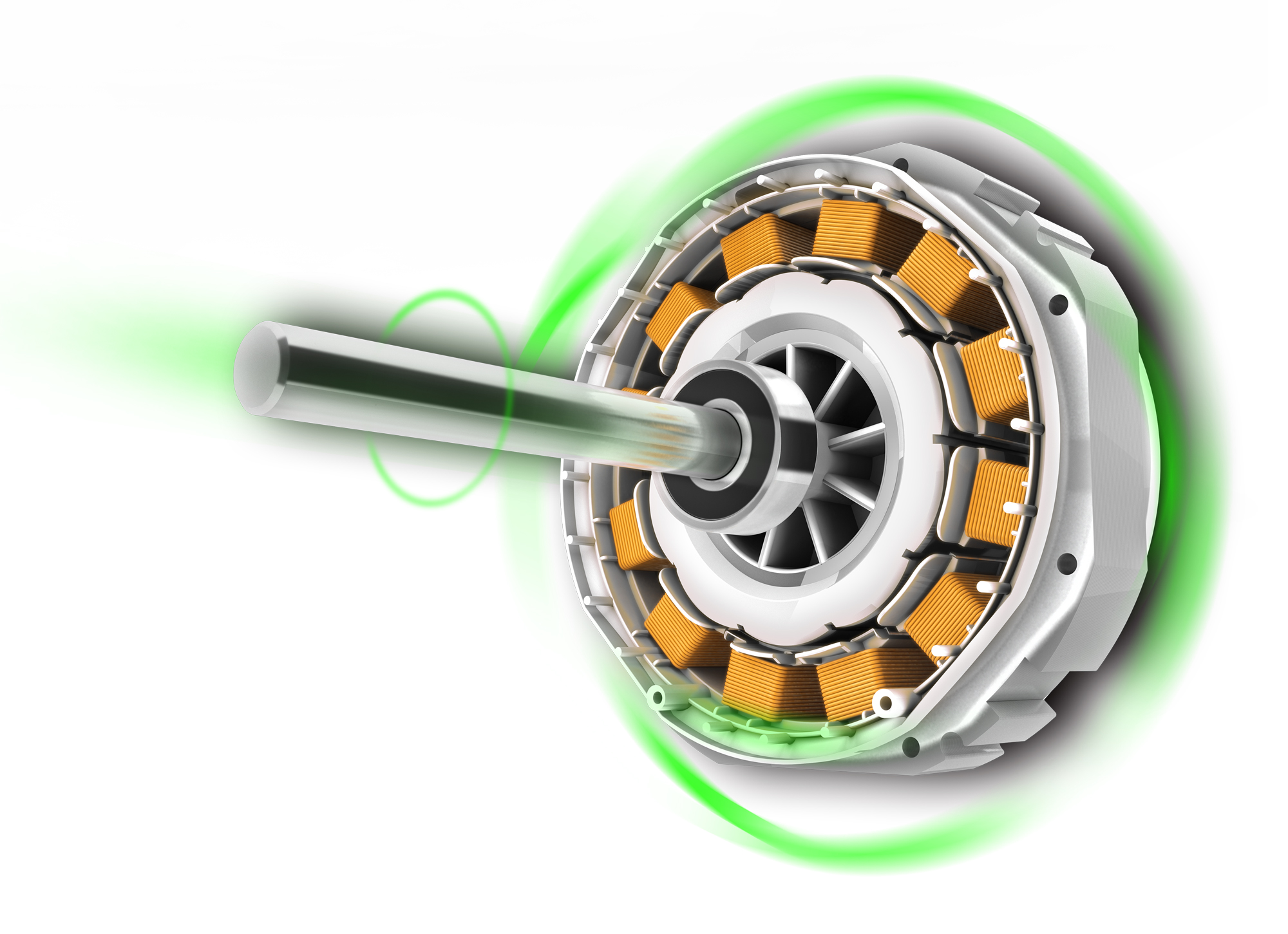 Leistungsstark - Neu entwickeltes, patentiertes Laufrad für einen breiteren Luftstrom mit höherer Reichweite. Der langsamere Luftstrom des inneren 7-blättrigen Flügelkreises wird mit dem schnelleren Luftstrom des äußeren 11-blättrigen Flügelkreises vor de