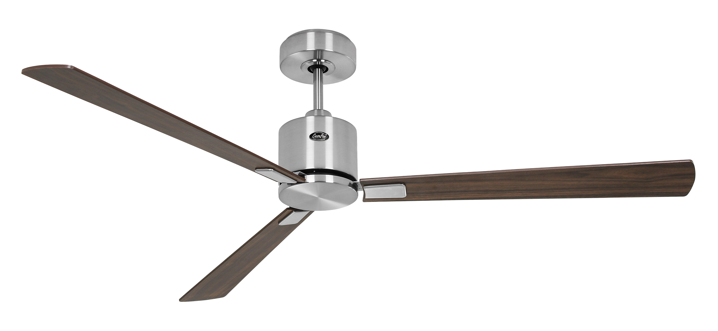 CasaFan Deckenventilator ECO CONCEPT 152 BN-NB/KI - Gehäuse Chrom gebürstet - 4 Flügel Nussbaum/Kirsche - Ø 152 cm - mit Fernbedienung