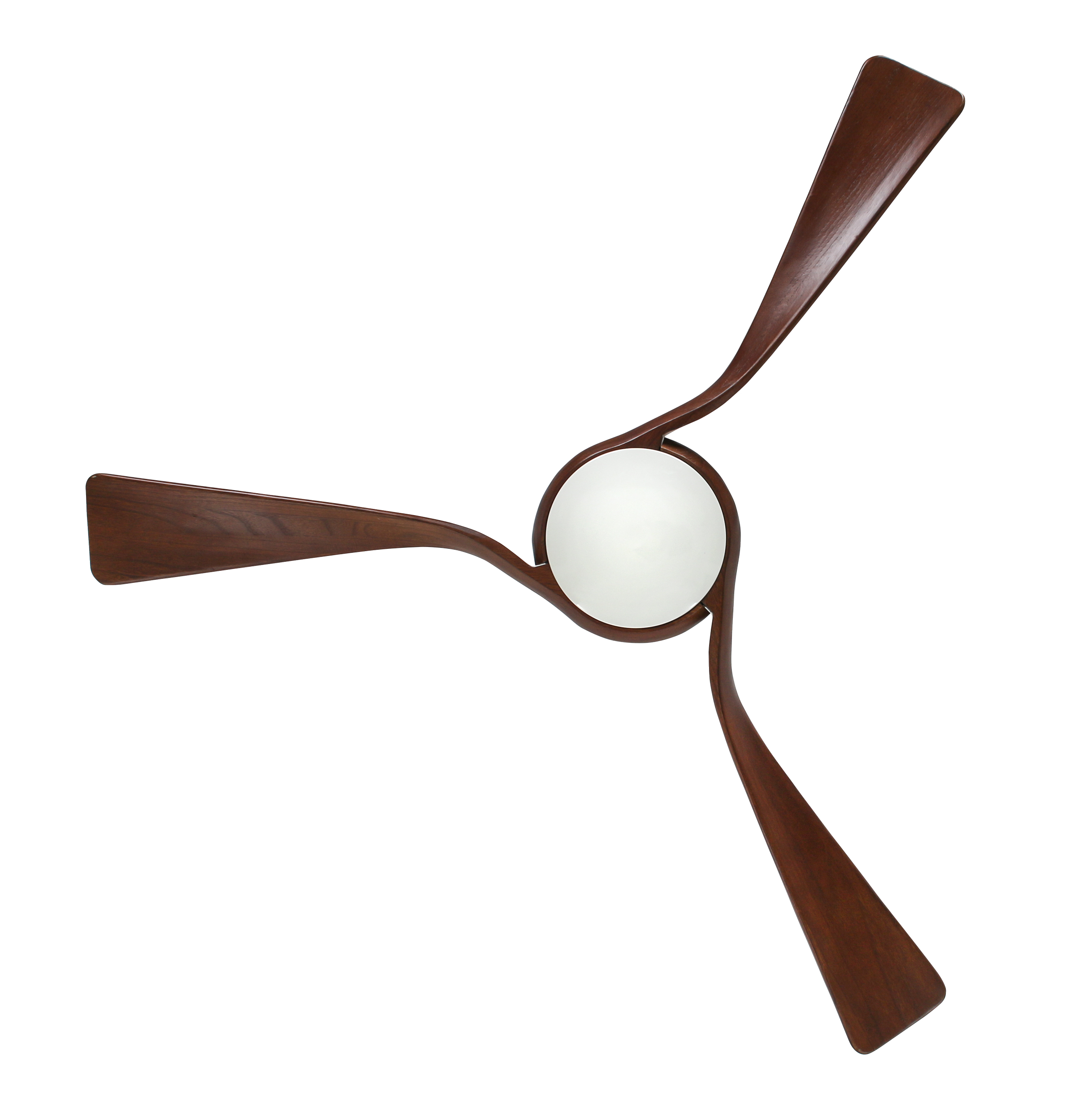 CasaFan Deckenventilator Eco Interior WE-NB - Gehäuse Lack weiß - 3 Flügel Nussbaum - mit Fernbedienung - Ø 140 cm