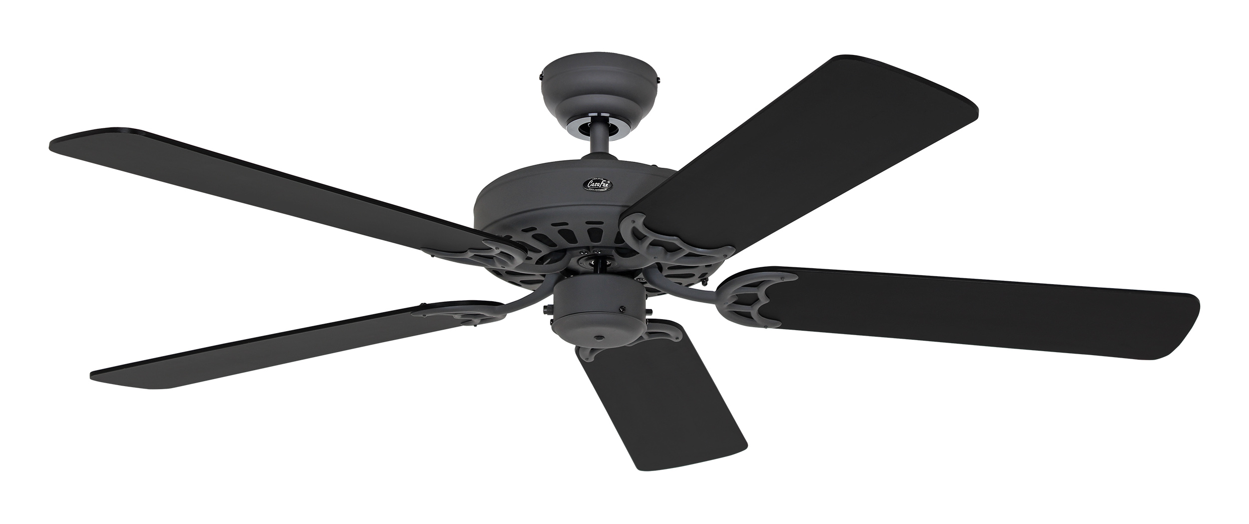 CasaFan Deckenventilator CLASSIC ROYAL 132 GR-GR/MS - Gehäuse Lack graphit - 5 Flügel Lack graphit/matt schwarz - Ø 132 cm
