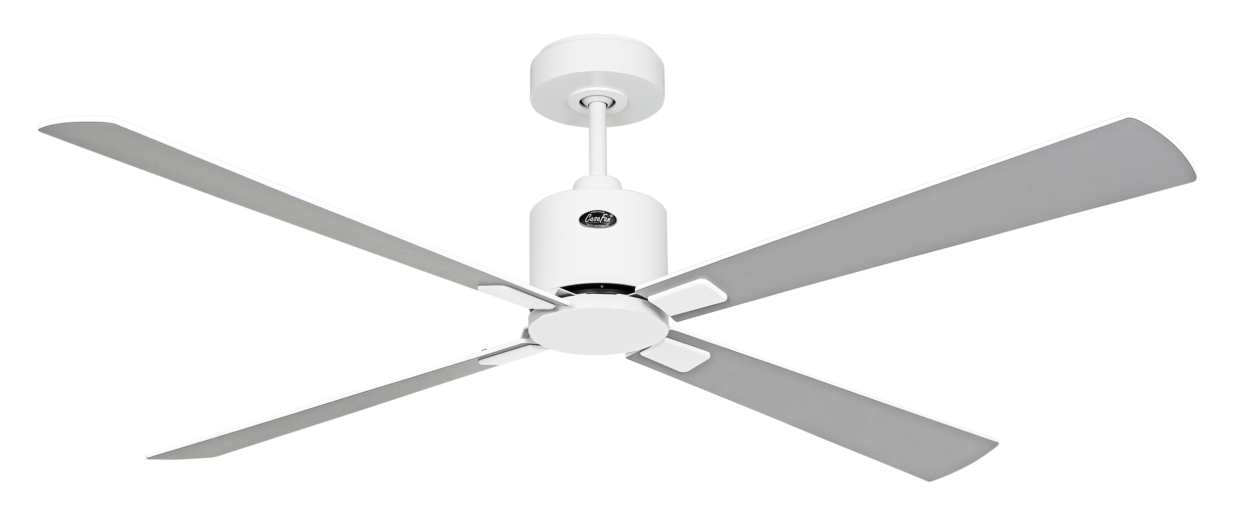 CasaFan Deckenventilator ECO CONCEPT 152 WE-WE/LG - Gehäuse Lack weiß - 4 Flügel Lack weiß/lichtgrau - Ø 152 cm - mit Fernbedienung