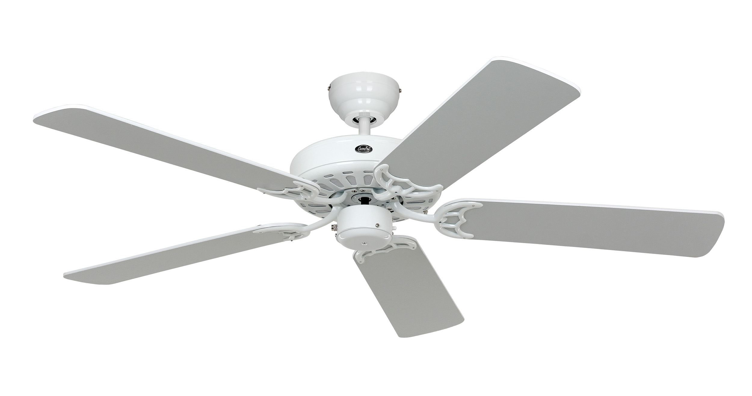 CasaFan Deckenventilator CLASSIC ROYAL 132 WE-WE/LG - Gehäuse Lack weiß - 5 Flügel Lack weiß/lichtgrau - Ø 132 cm