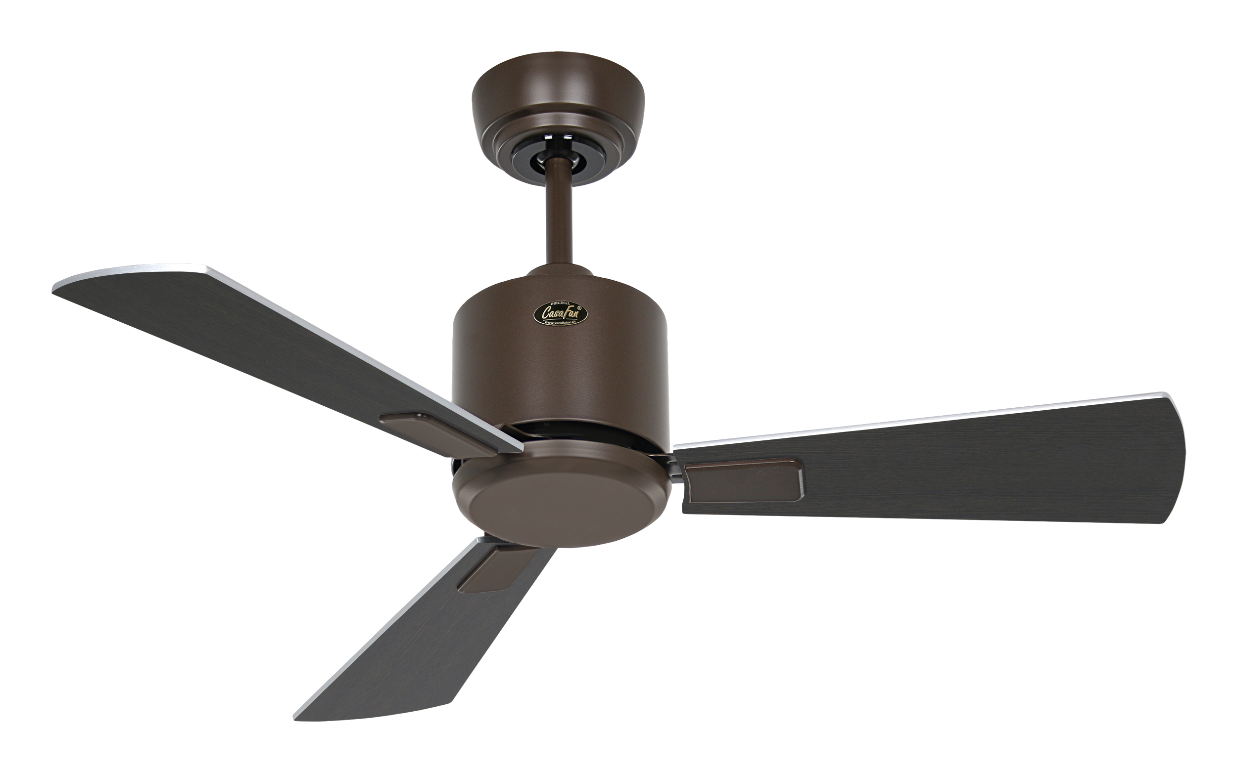 CasaFan Deckenventilator ECO NEO III 92 BZ-WN/SI - Gehäuse Lack bronze - 4 Flügel Wenge/Lack silber - mit Fernbedienung - Ø 92 cm
