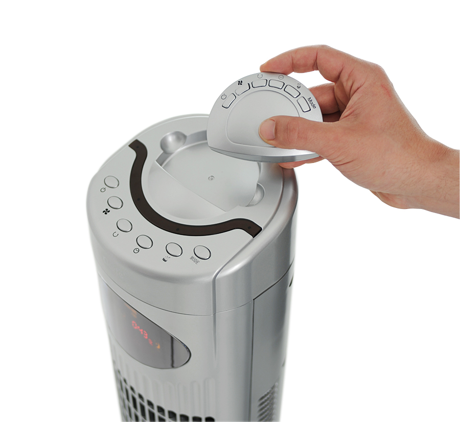 CasaFan Säulenventilator Airos Cool - Farbe silber satin - 70 Watt - 1230 U/min - 70° interne Oszillation - Fernbedienung - Timer