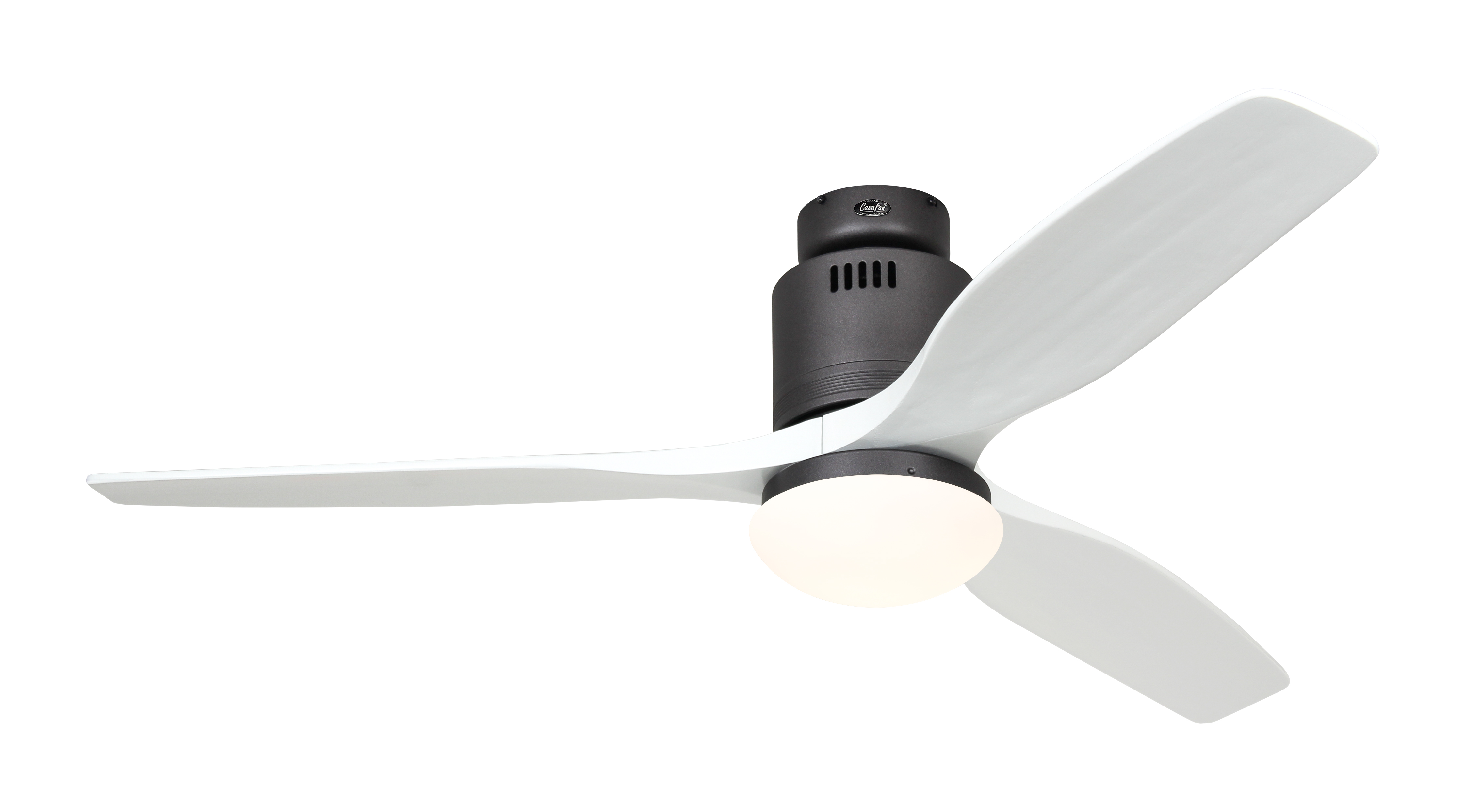 CasaFan Deckenventilator AERODYNAMIX ECO 132 BG-WE - Lack basaltgrau  - 3 Flügel Lack weiß - Ø 132 cm - mit Fernbedienung - mit Leuchte