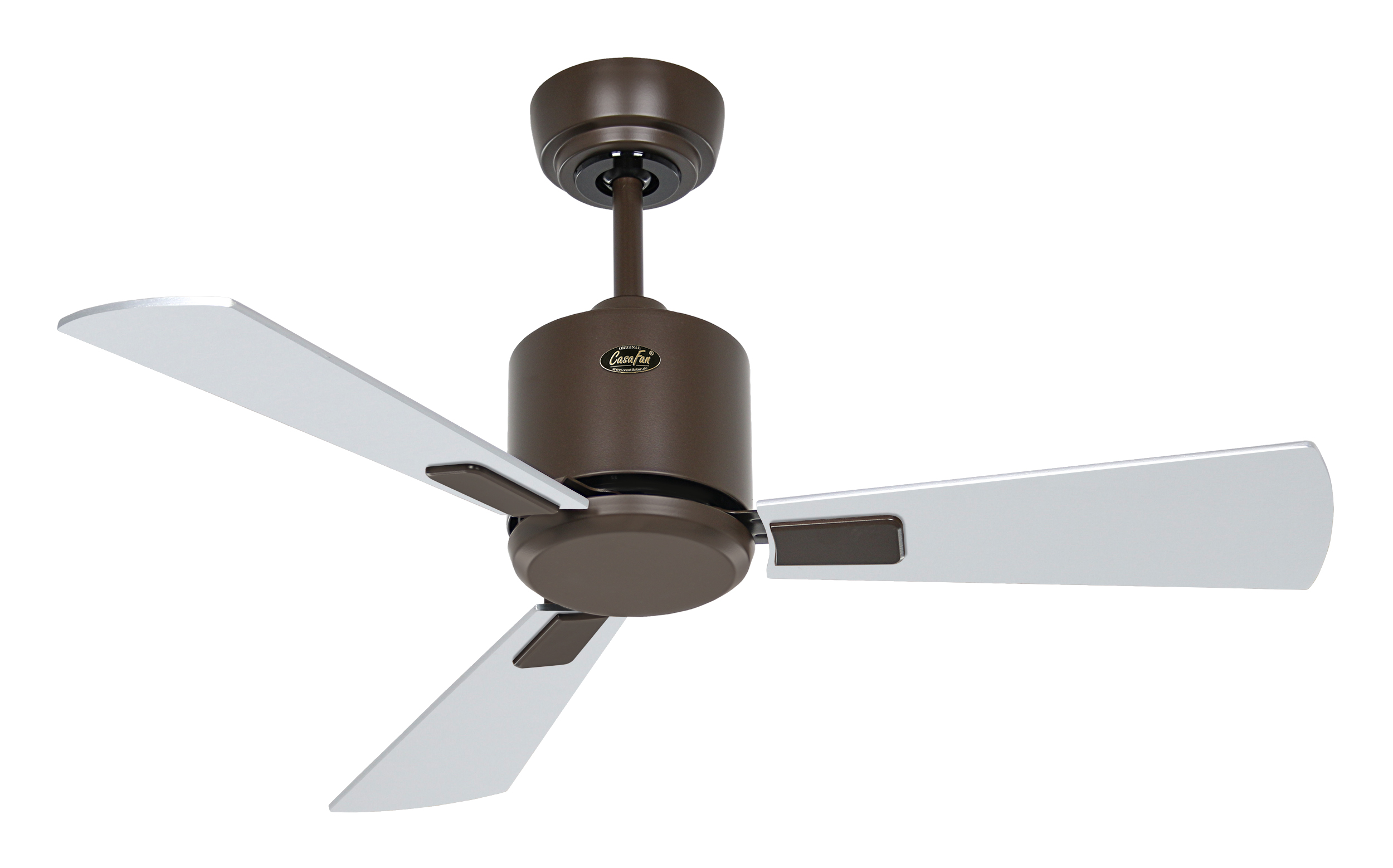 CasaFan Deckenventilator ECO NEO III 92 BZ-WN/SI - Gehäuse Lack bronze - 4 Flügel Wenge/Lack silber - mit Fernbedienung - Ø 92 cm