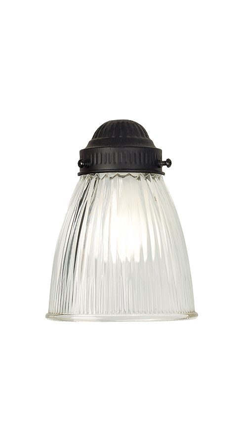 Leuchtenglas Tulpe Clear ribbed