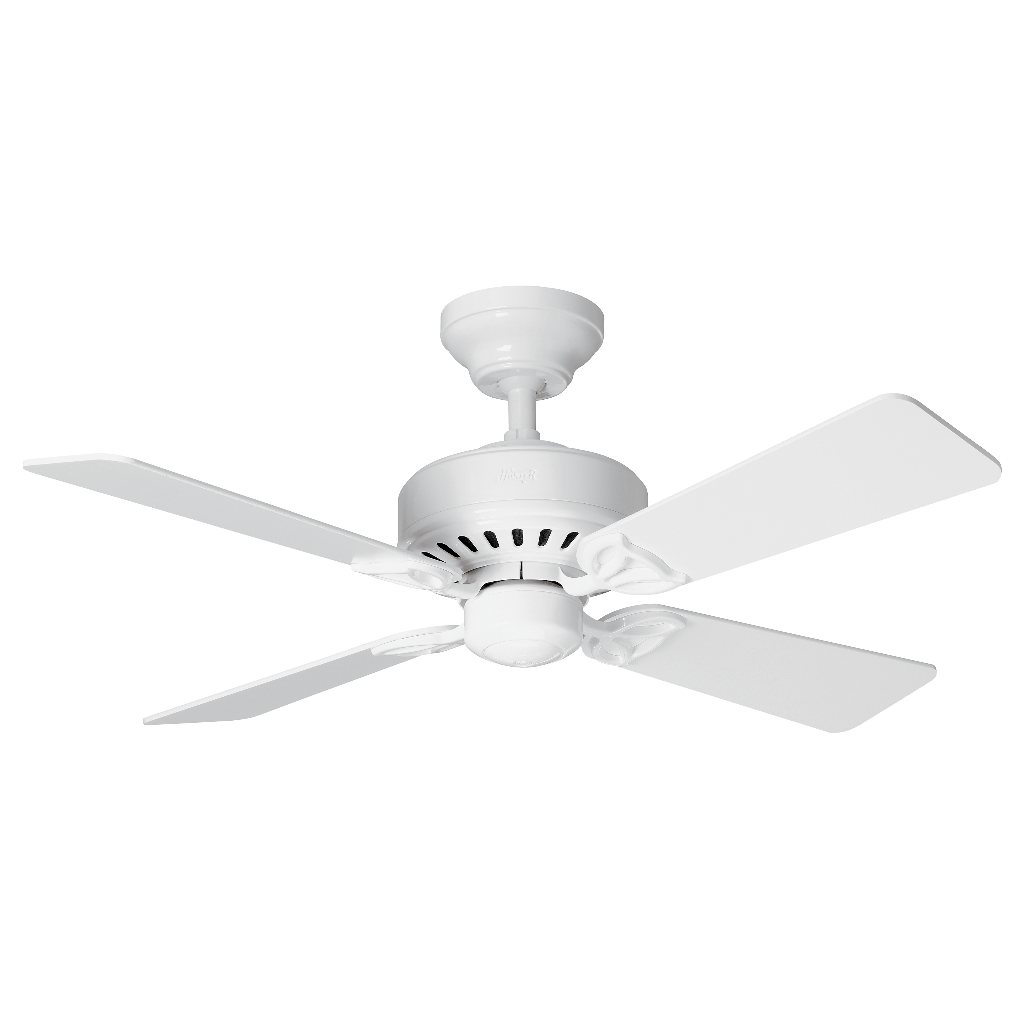 Hunter Deckenventilator BAYPORT 107 WE - Gehäuse Lack weiß - 4 Flügel Lack weiß/Eiche hell - Ø 107 cm