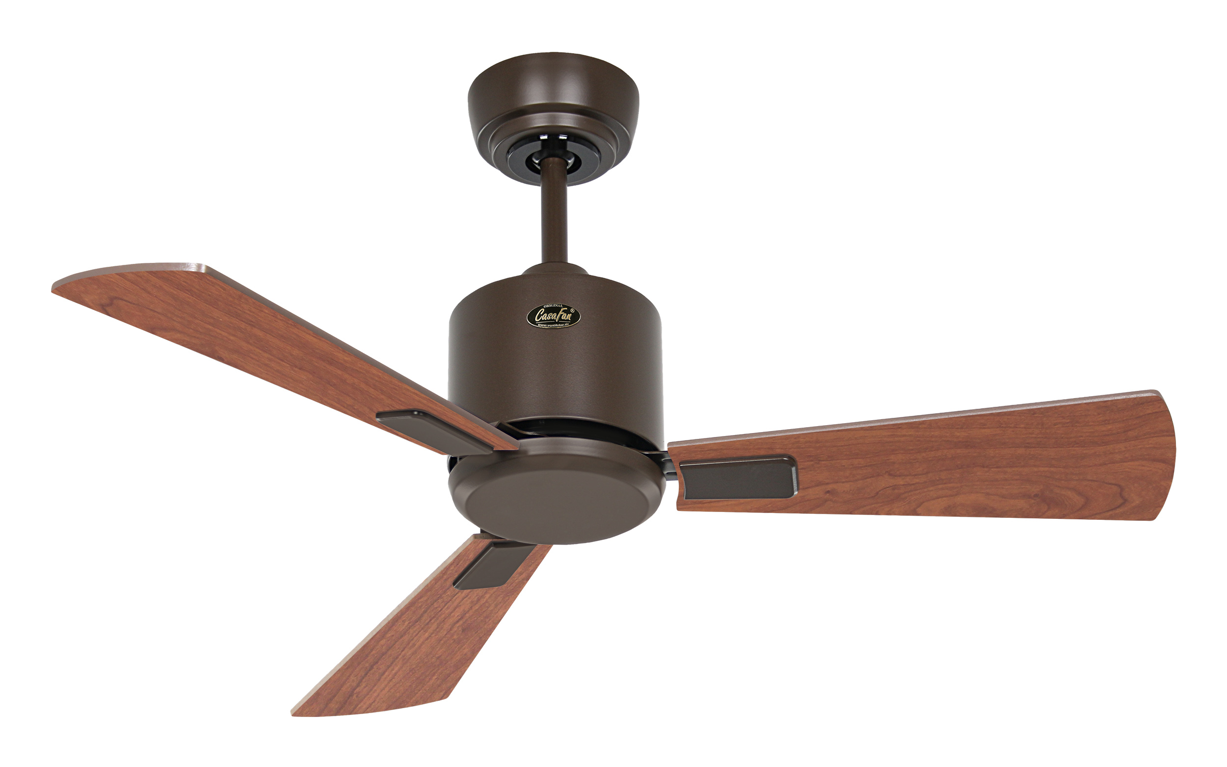 CasaFan Deckenventilator ECO NEO III 92 BZ-NB/KI - Gehäuse Lack bronze - 4 Flügel Nussbaum/Kirschbaum - mit Fernbedienung - Ø 92 cm