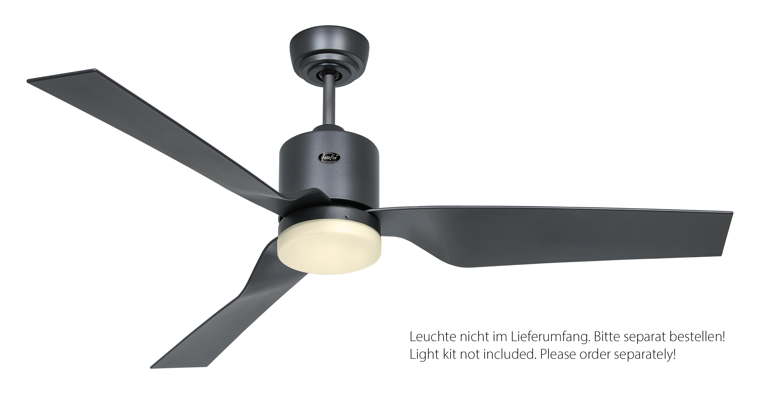 CasaFan Deckenventilator ECO DYNAMIX II BG-BG - Gehäuse Lack basaltgrau - 4 Flügel Kunststoff Lack basaltgrau - Ø 132 cm - mit Fernbedienung