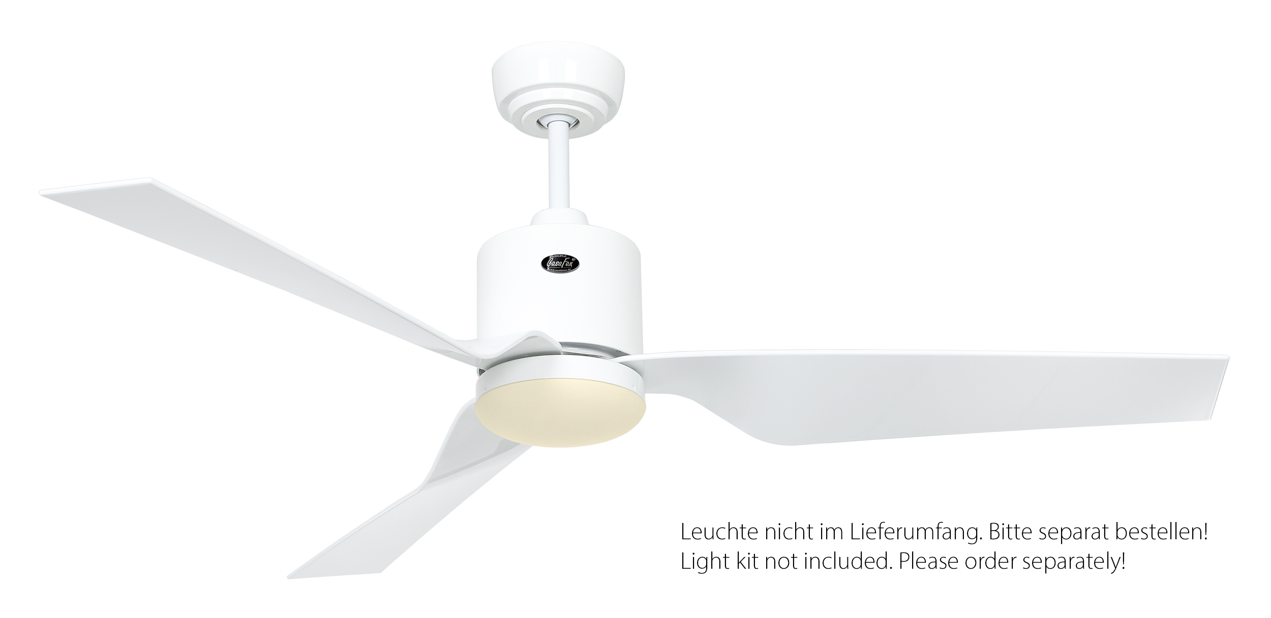 CasaFan Deckenventilator ECO DYNAMIX II WE-WE - Gehäuse Lack weiß - 4 Flügel Lack weiß - Ø 132 cm - mit Fernbedienung