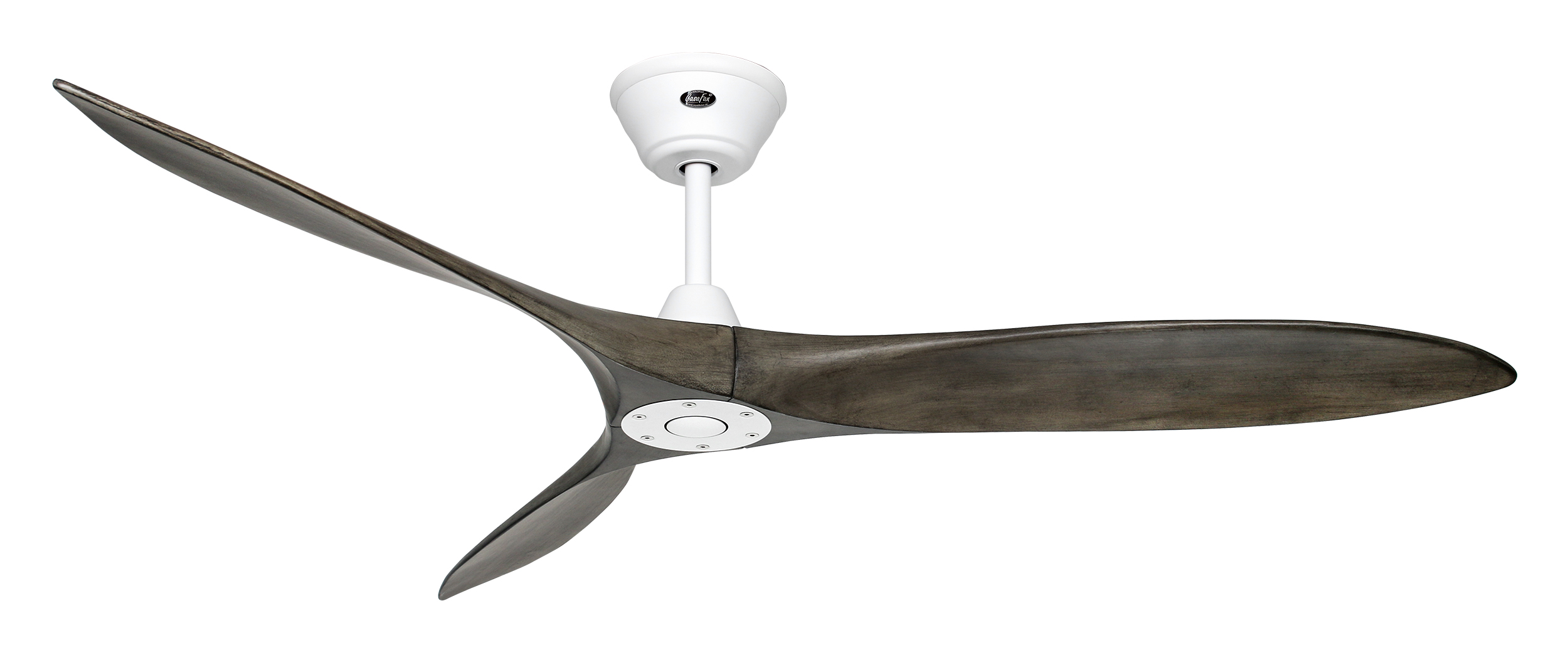 CasaFan Deckenventilator ECO AIRSCREW 152 MW-GW - Gehäuse Lack matt weiß - 3 Flügel Grey washed - mit Fernbedienung - Ø 152 cm