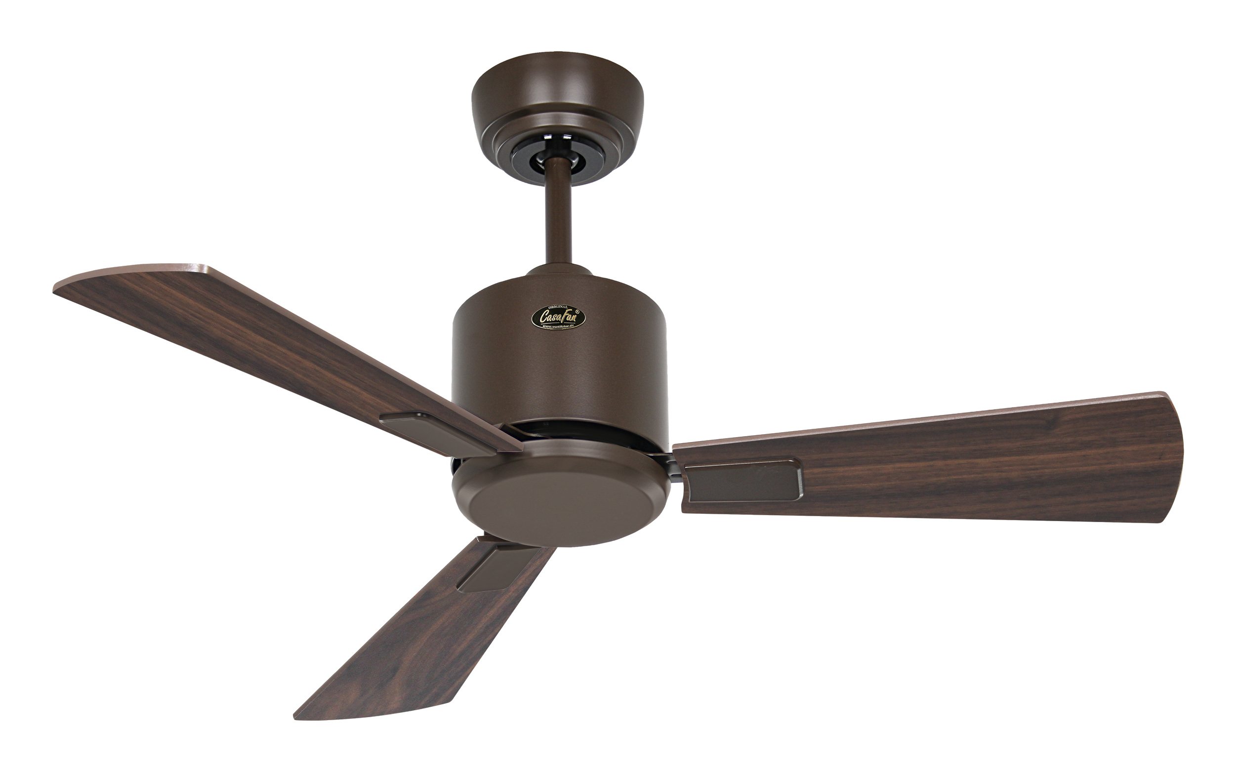 CasaFan Deckenventilator ECO NEO III 92 BZ-NB/KI - Gehäuse Lack bronze - 4 Flügel Nussbaum/Kirschbaum - mit Fernbedienung - Ø 92 cm