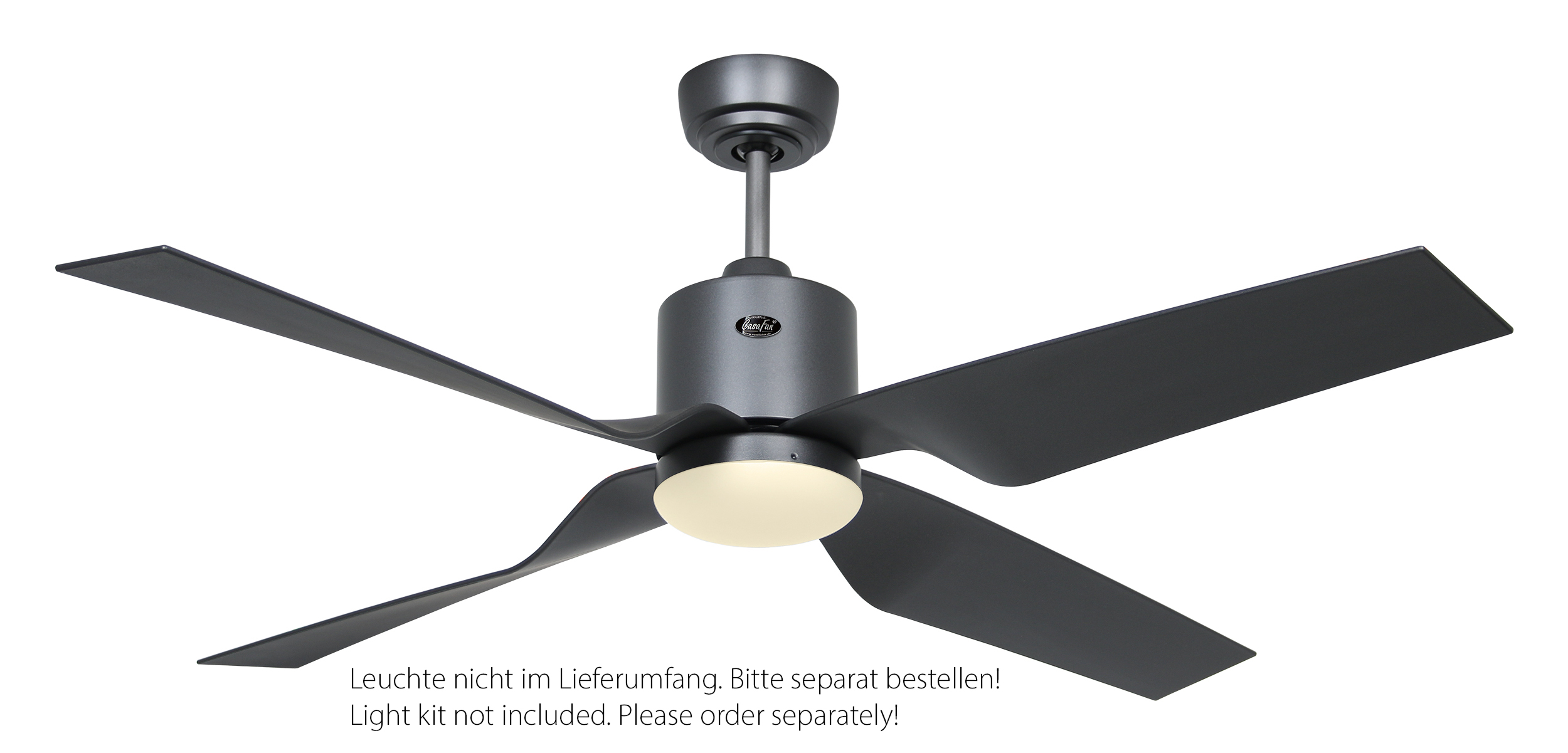 CasaFan Deckenventilator ECO DYNAMIX II BG-BG - Gehäuse Lack basaltgrau - 4 Flügel Kunststoff Lack basaltgrau - Ø 132 cm - mit Fernbedienung