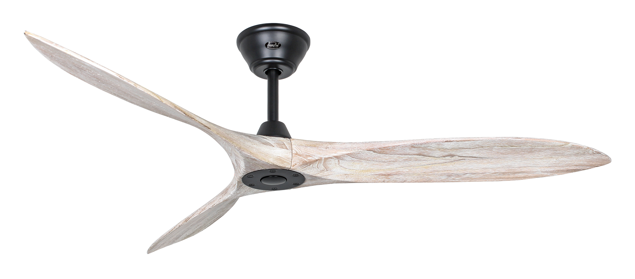CasaFan Deckenventilator ECO AIRSCREW 152 MS-BW - Gehäuse Lack matt schwarz - 3 Flügel Weiß gebürstet - mit Fernbedienung - Ø 152 cm
