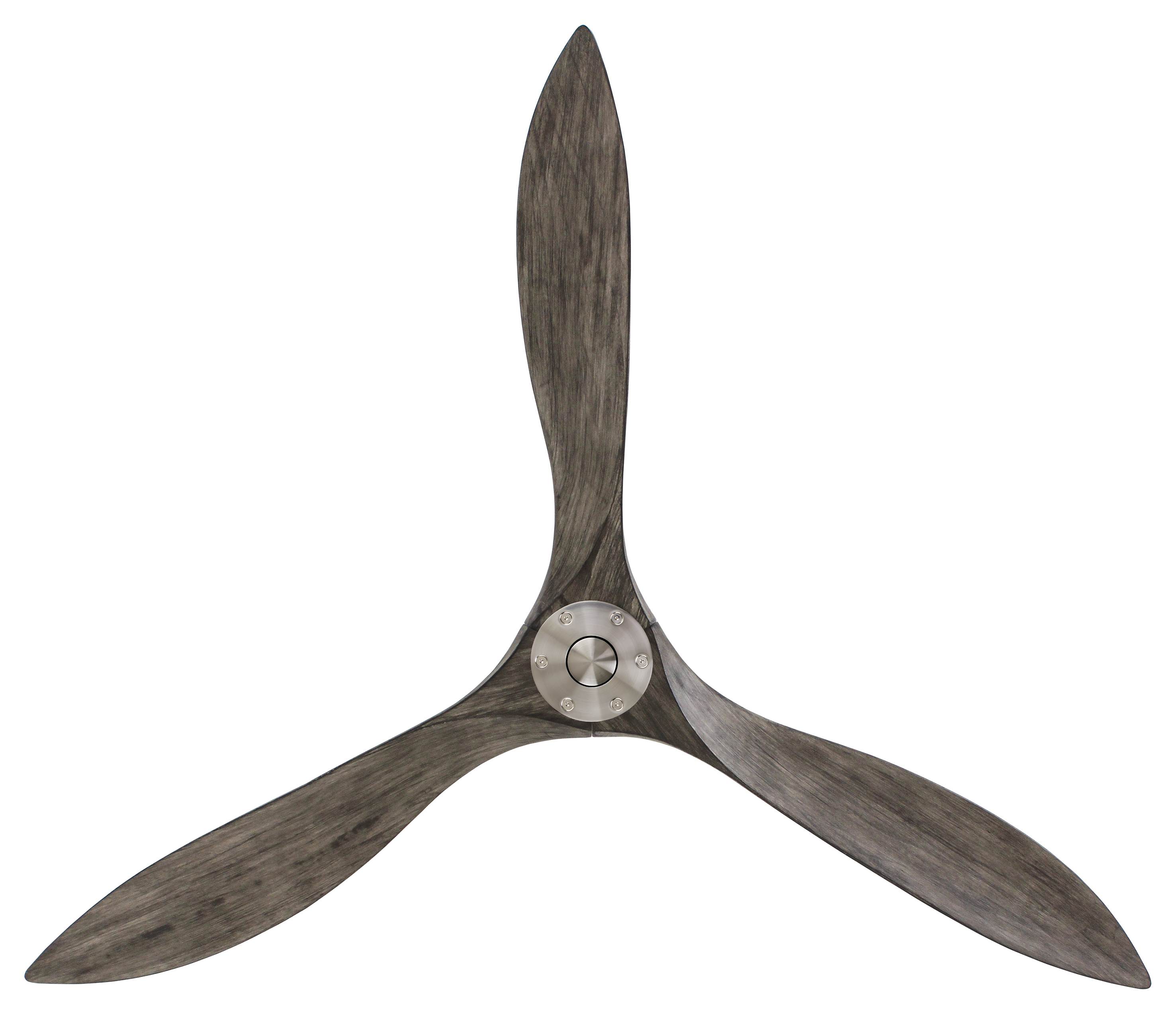 CasaFan Deckenventilator ECO AIRSCREW 152 BN-GW - Gehäuse Chrom gebürstet - 3 Flügel Grey washed - mit Fernbedienung - Ø 152 cm