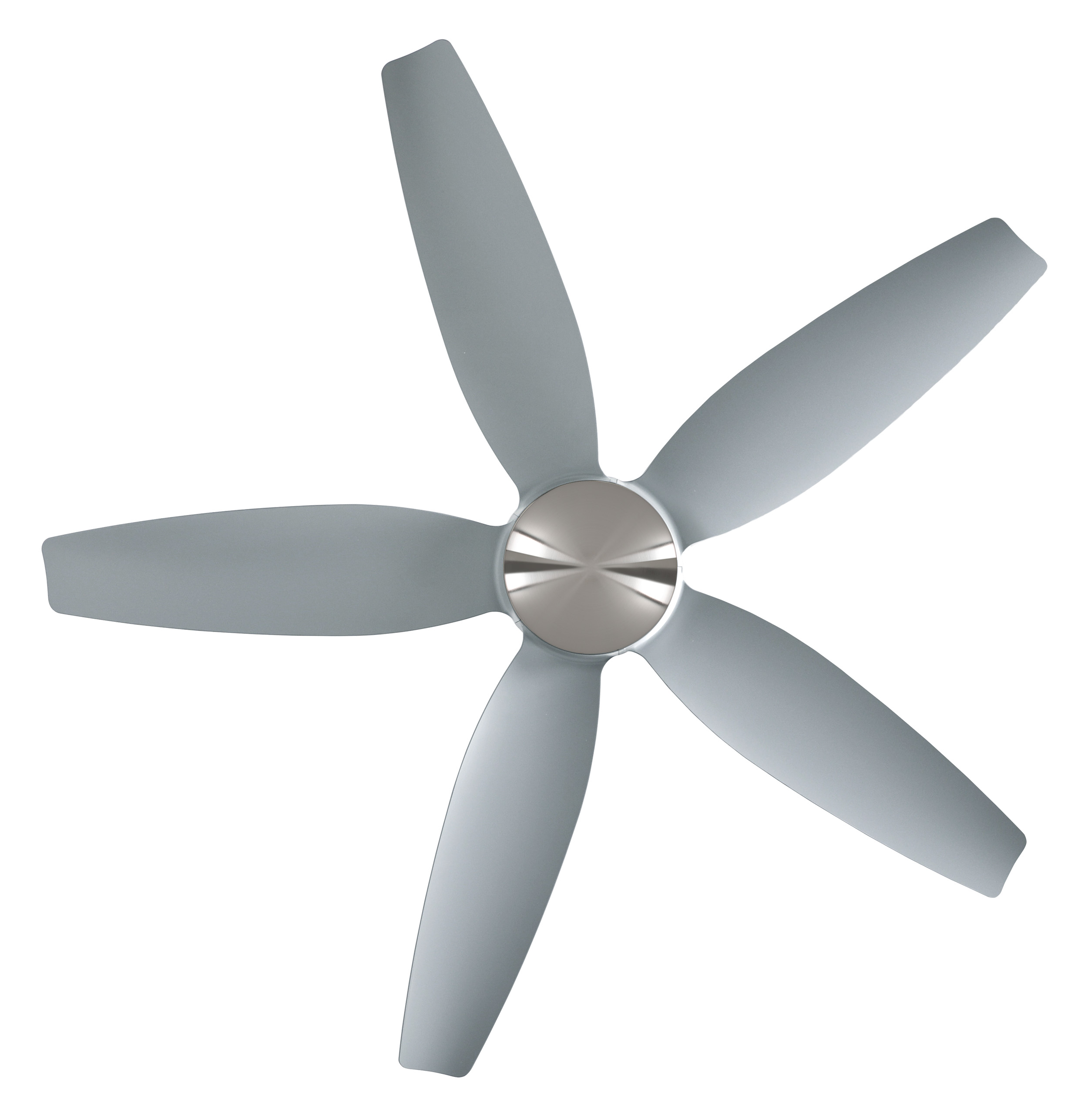 CasaFan Deckenventilator Eco Volare 142 BN-LG - Gehäuse Chrom gebürstet - 5 Flügel Lack lichtgrau - mit Fernbedienung - Ø 142 cm