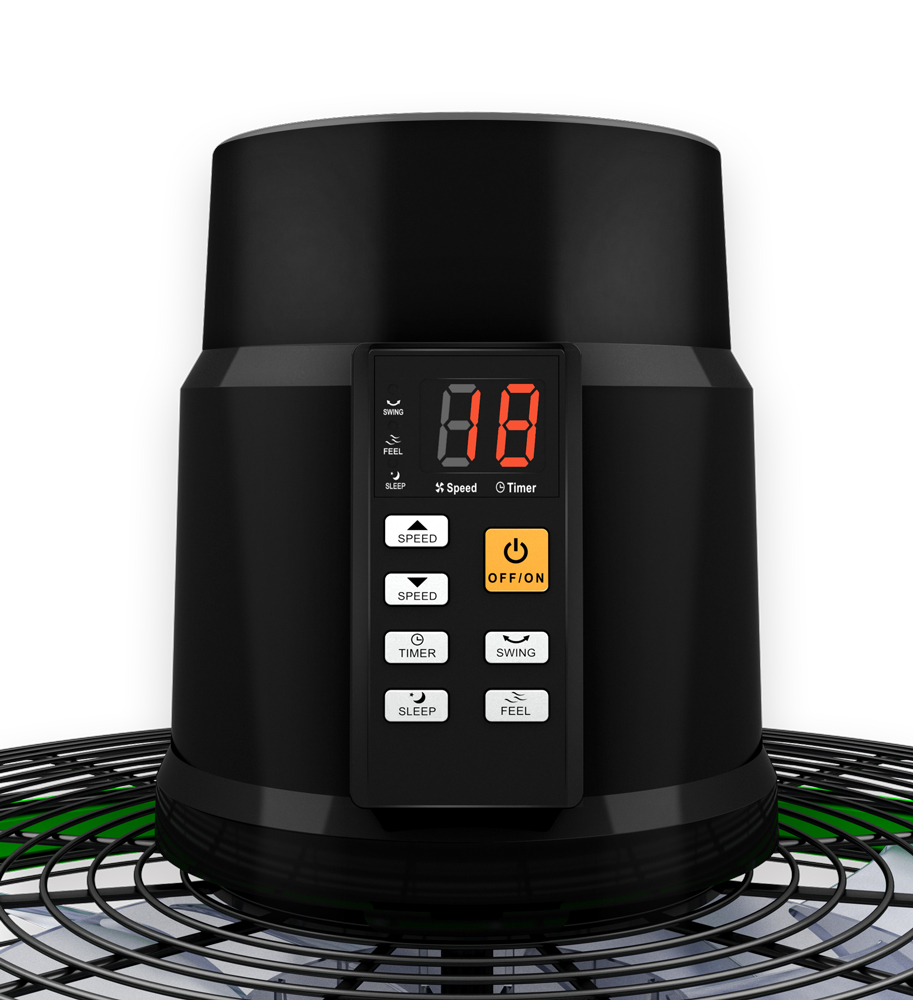 Auswahl und Anzeige von  Funktionen im Display auf  dem Motor.