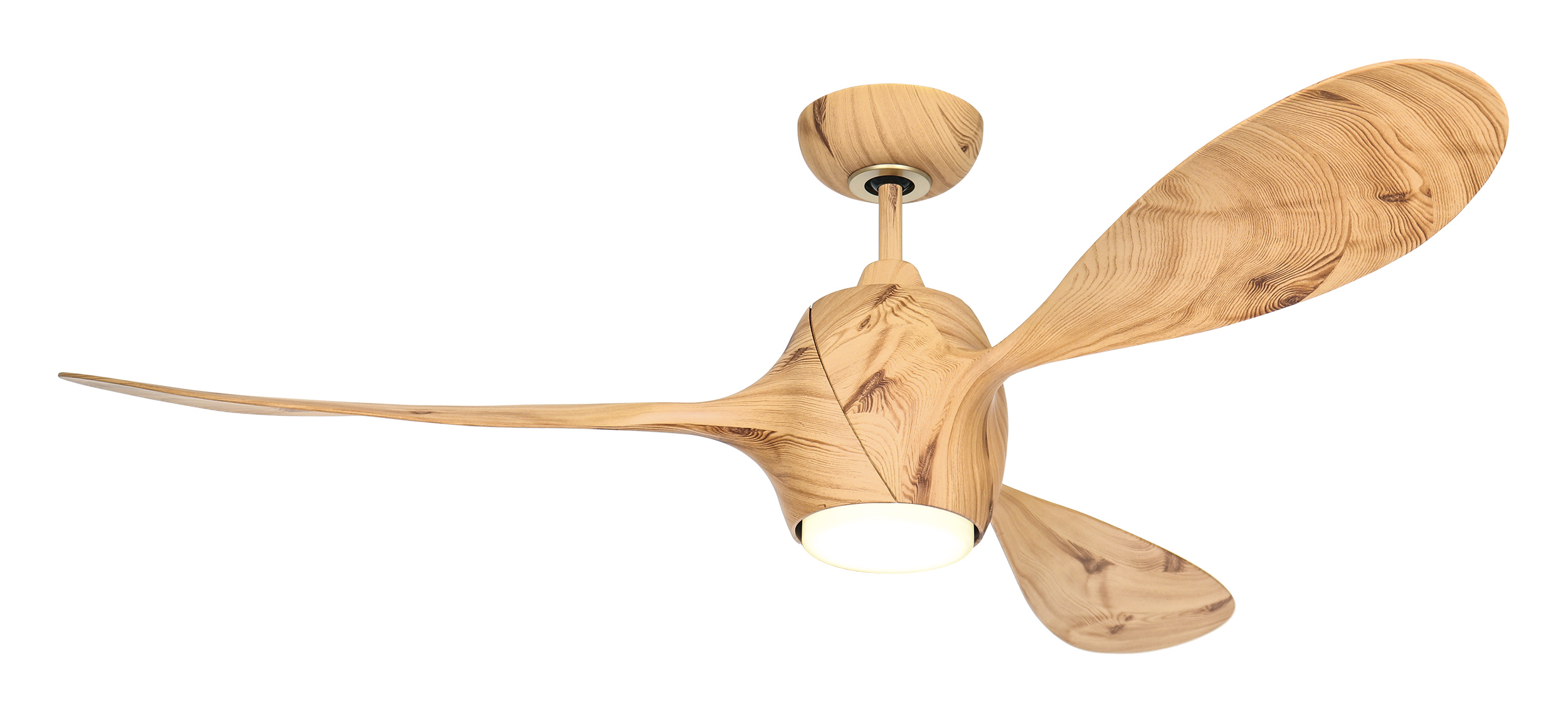 CasaFan Deckenventilator ECO FIORE 142 RP - Gehäuse Chrom gebürstet - 3 Flügel Kunststoff Redpine - Ø 142 cm - mit Fernbedienung - mit Leuchte