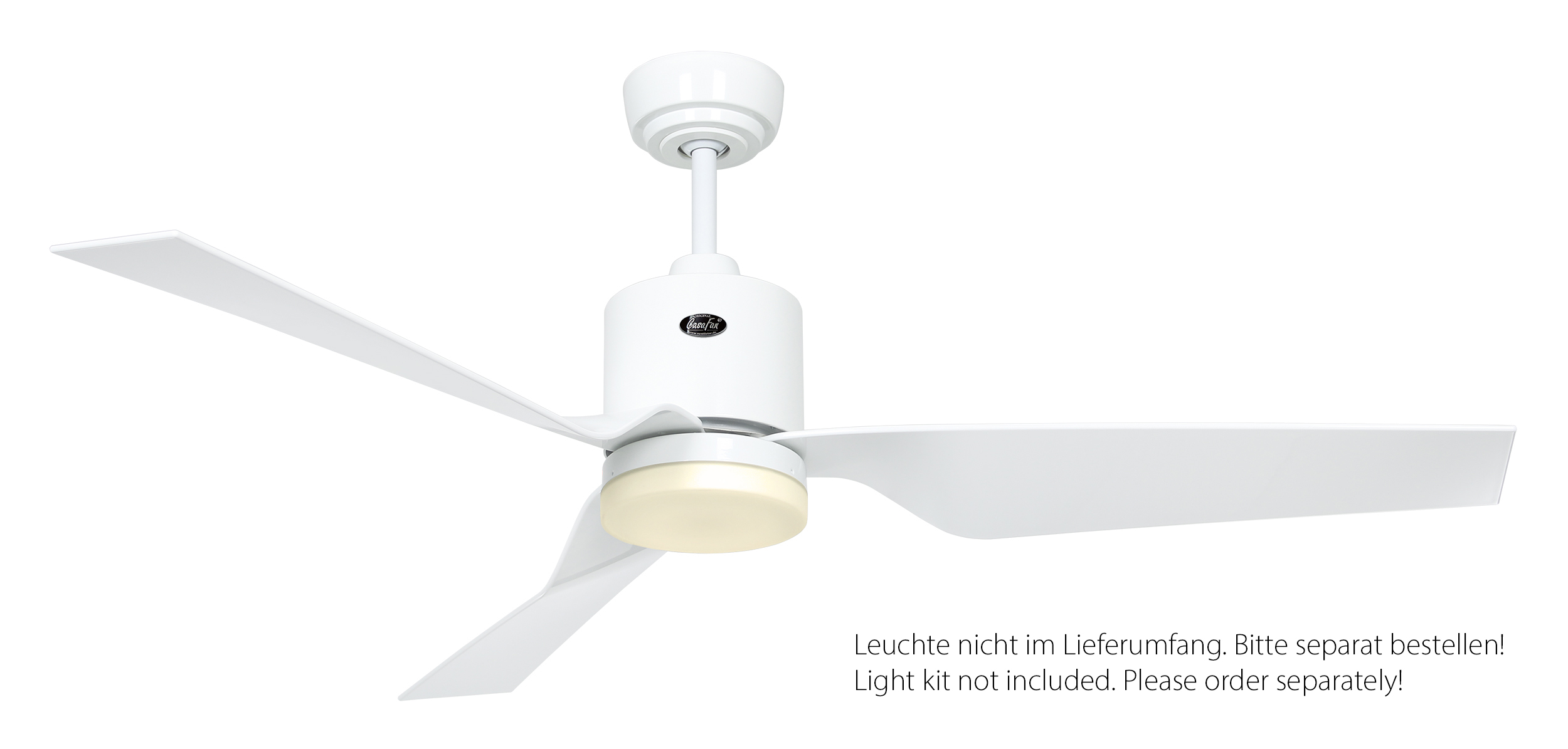 CasaFan Deckenventilator ECO DYNAMIX II WE-WE - Gehäuse Lack weiß - 4 Flügel Lack weiß - Ø 132 cm - mit Fernbedienung