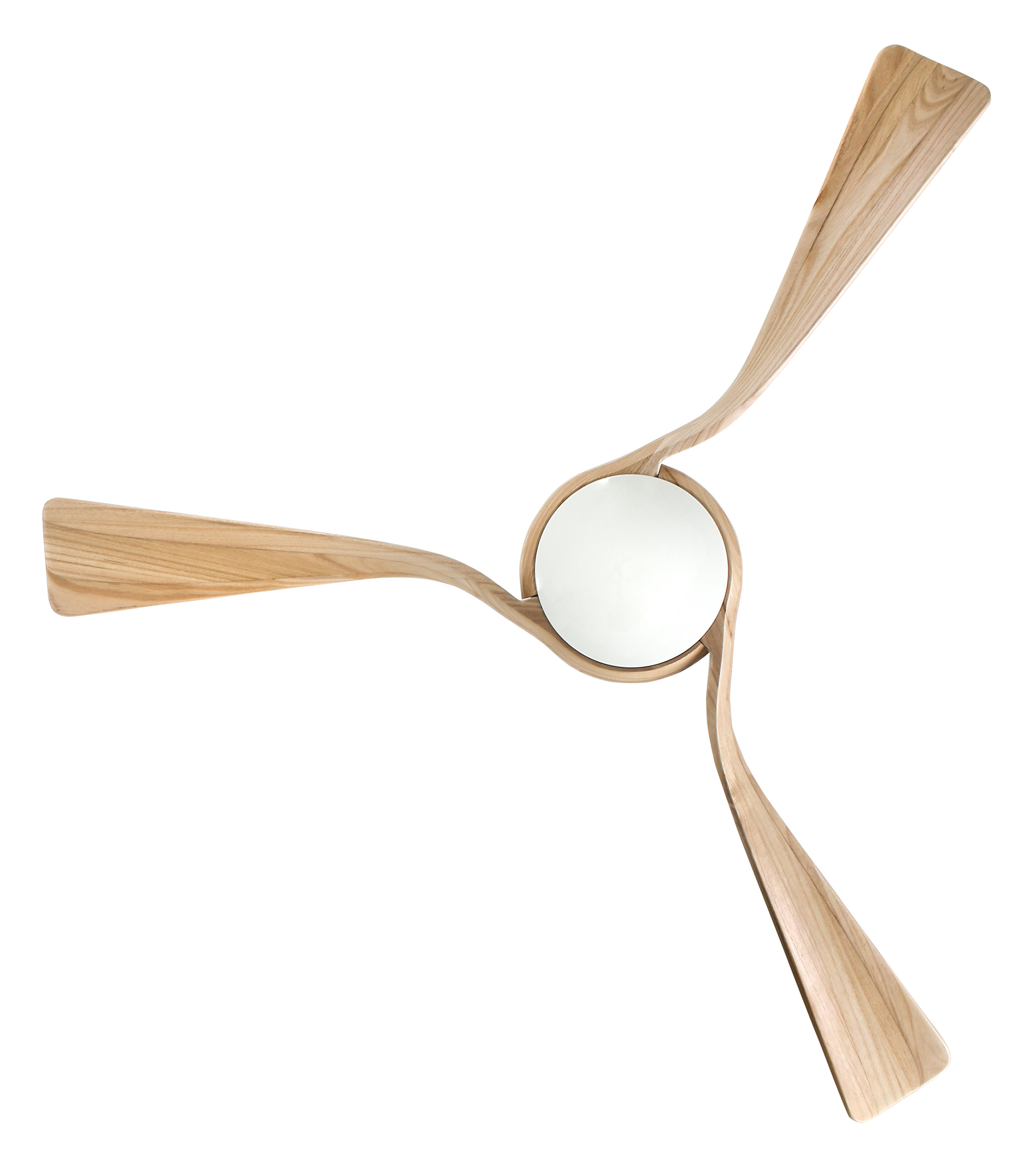 CasaFan Deckenventilator Eco Interior WE-NT- Gehäuse Lack weiß - 3 Flügel Holz natur - mit Fernbedienung - Ø 140 cm