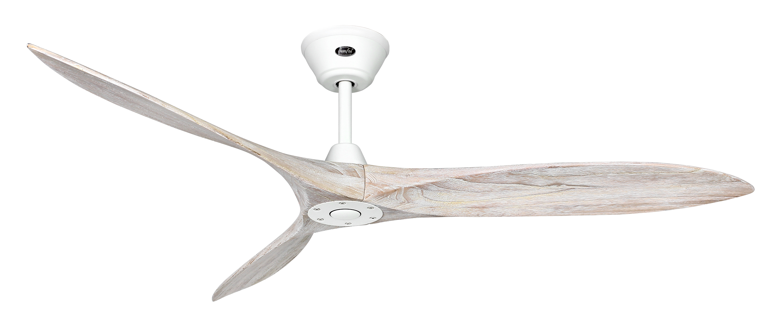 CasaFan Deckenventilator ECO AIRSCREW 152 MW-BW - Gehäuse Lack matt weiß - 3 Flügel Weiß gebürstet - mit Fernbedienung - Ø 152 cm