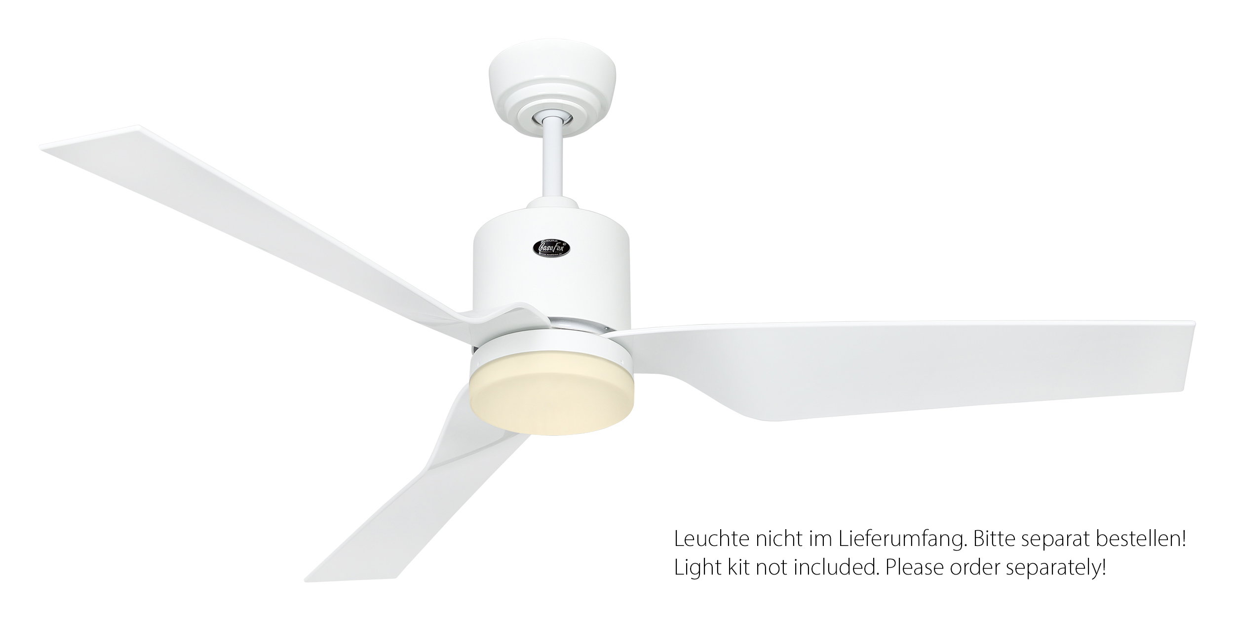 CasaFan Deckenventilator ECO DYNAMIX II WE-WE - Gehäuse Lack weiß - 4 Flügel Lack weiß - Ø 132 cm - mit Fernbedienung