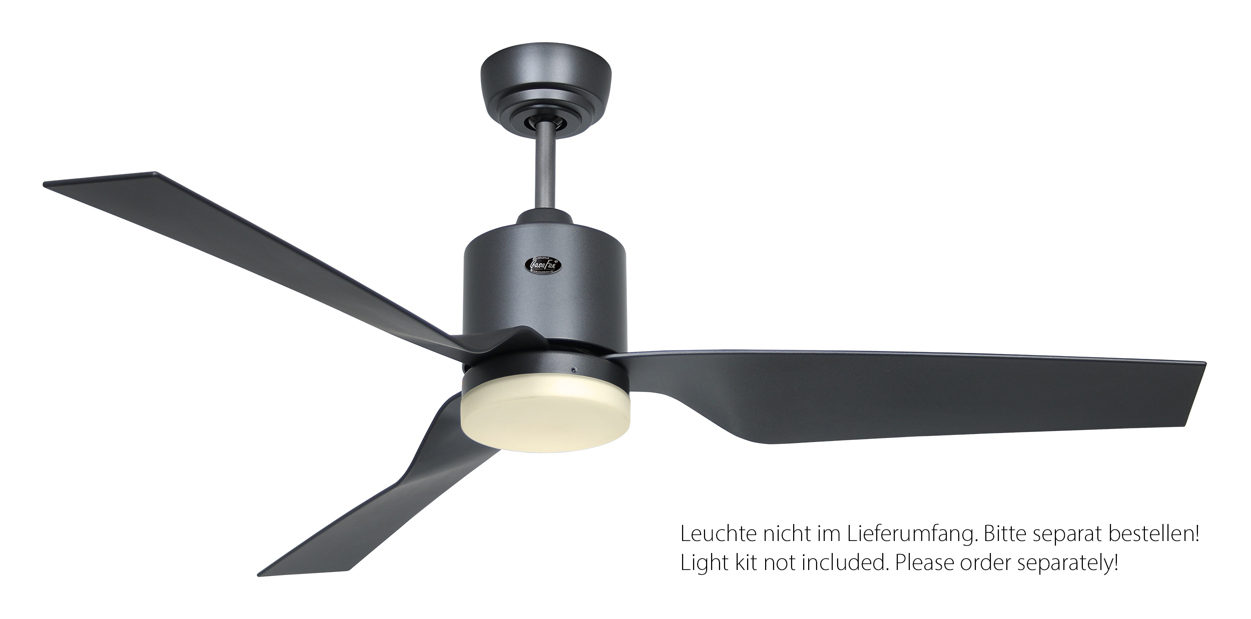 CasaFan Deckenventilator ECO DYNAMIX II BG-BG - Gehäuse Lack basaltgrau - 4 Flügel Kunststoff Lack basaltgrau - Ø 132 cm - mit Fernbedienung