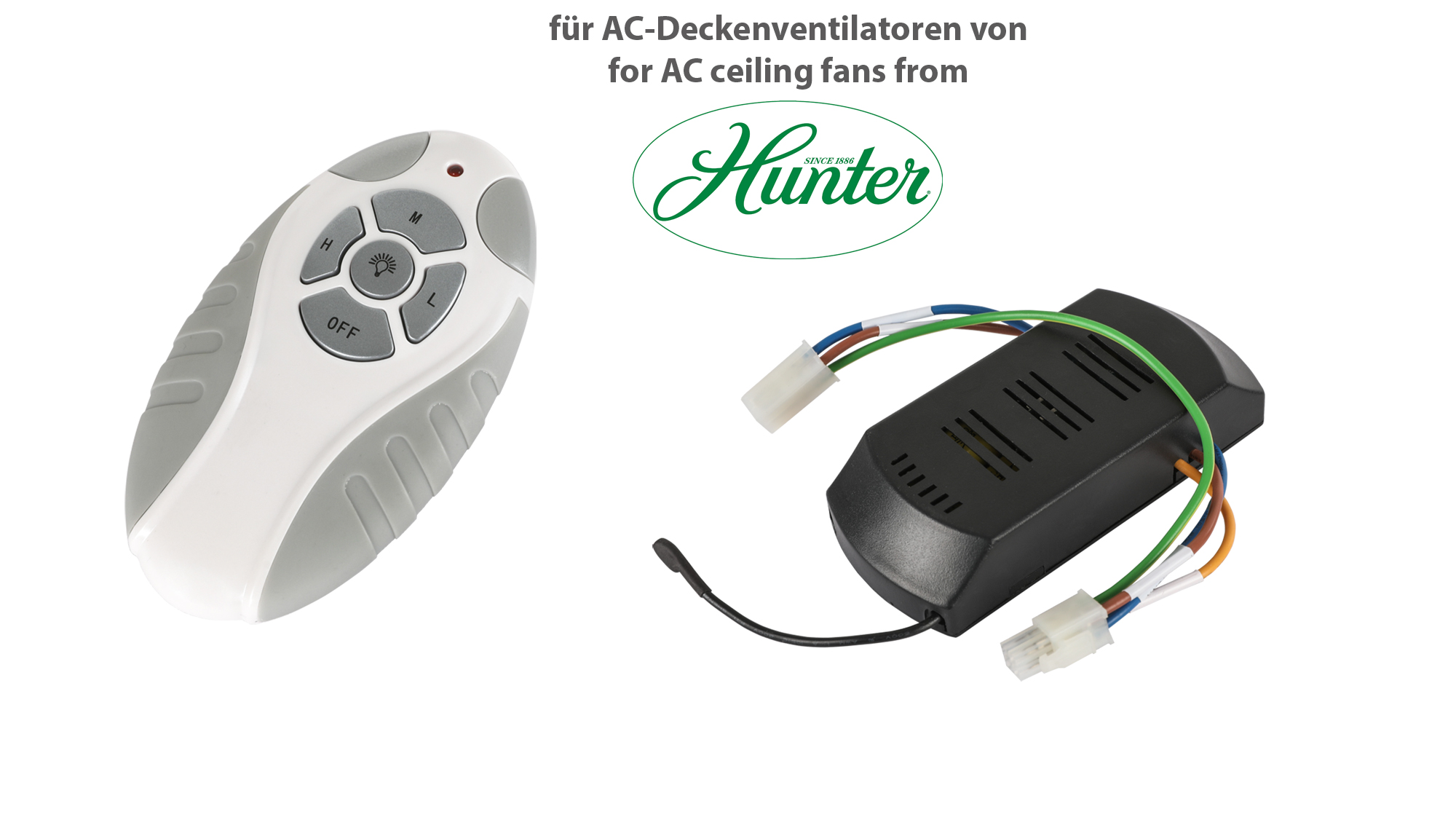 Fernbedienung FB-FNK-D Multicode mit Dimmung (Handsender + Empfänger) Hunter