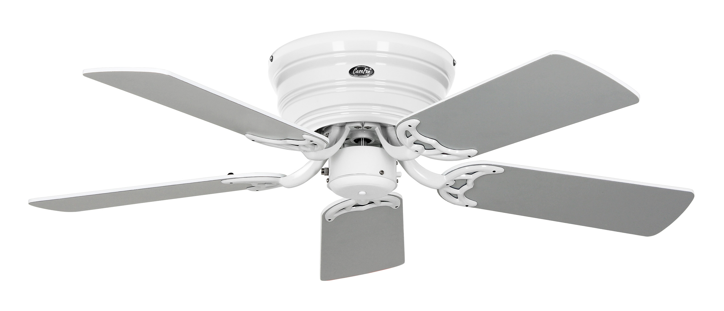 CasaFan Deckenventilator CLASSIC FLAT 103-III WE-WE/LG - Gehäuse Lack weiß - 5 Flügel Lack weiß/hellgrau - Ø 103 cm