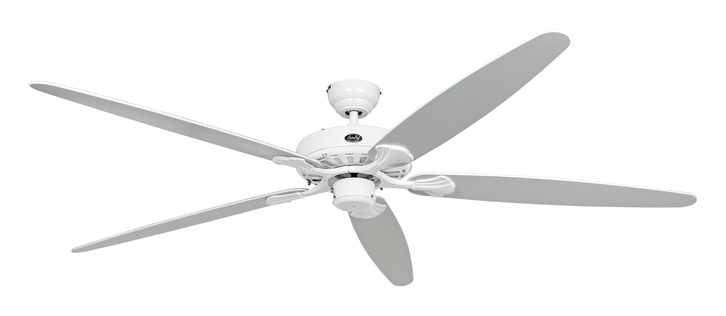 CasaFan Deckenventilator CLASSIC ROYAL 180 WE-WE/LG - 5 Flügel Lack weiß/lichtgrau - Gehäuse Lack weiß - Ø 180 cm