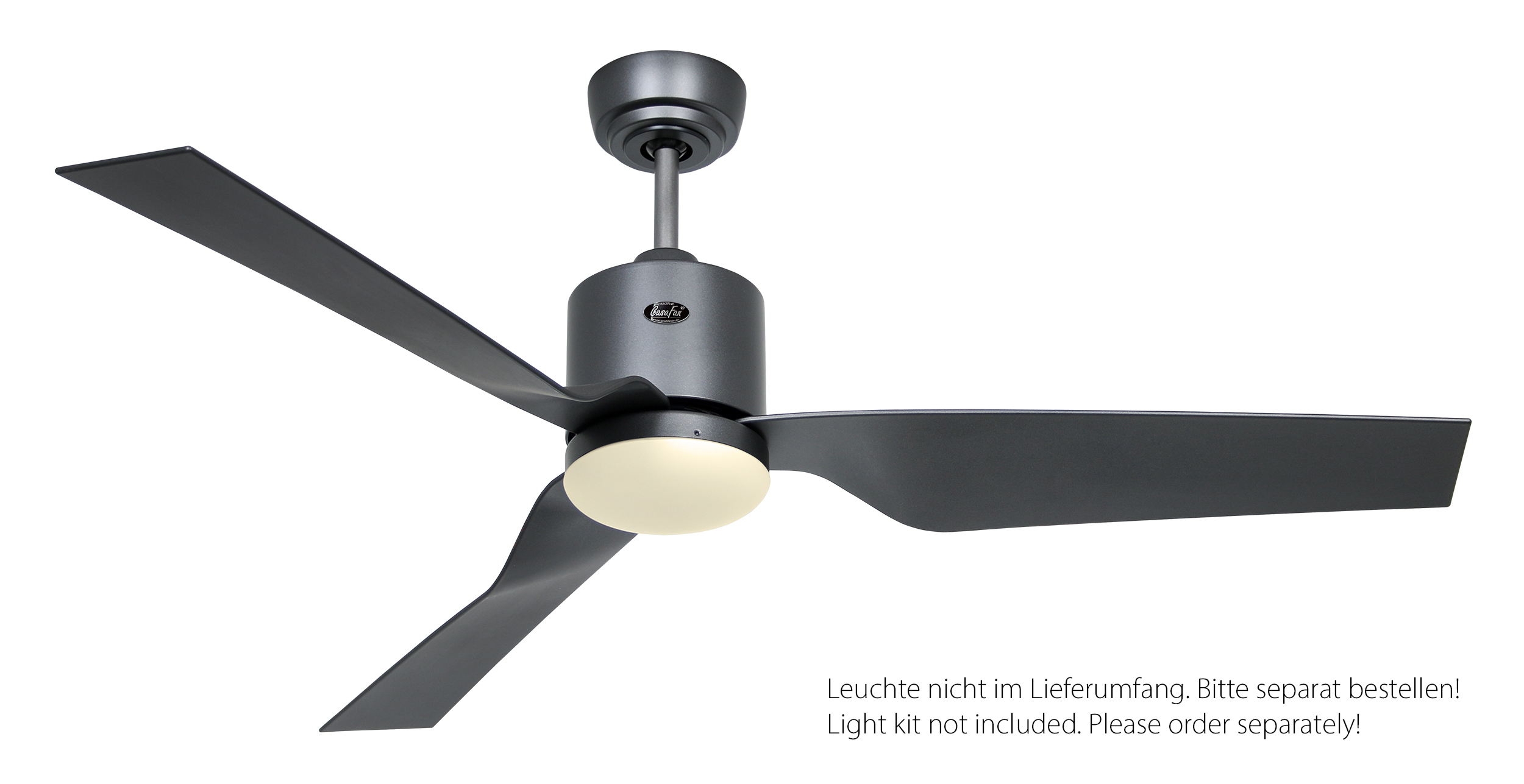 CasaFan Deckenventilator ECO DYNAMIX II BG-BG - Gehäuse Lack basaltgrau - 4 Flügel Kunststoff Lack basaltgrau - Ø 132 cm - mit Fernbedienung