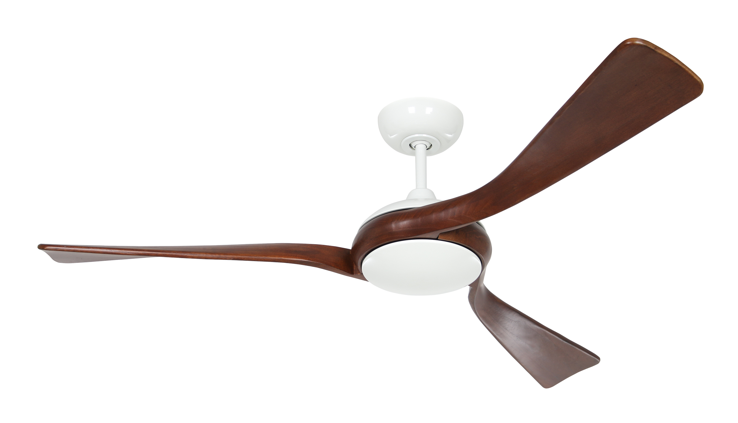 CasaFan Deckenventilator Eco Interior WE-NB - Gehäuse Lack weiß - 3 Flügel Nussbaum - mit Fernbedienung - Ø 140 cm