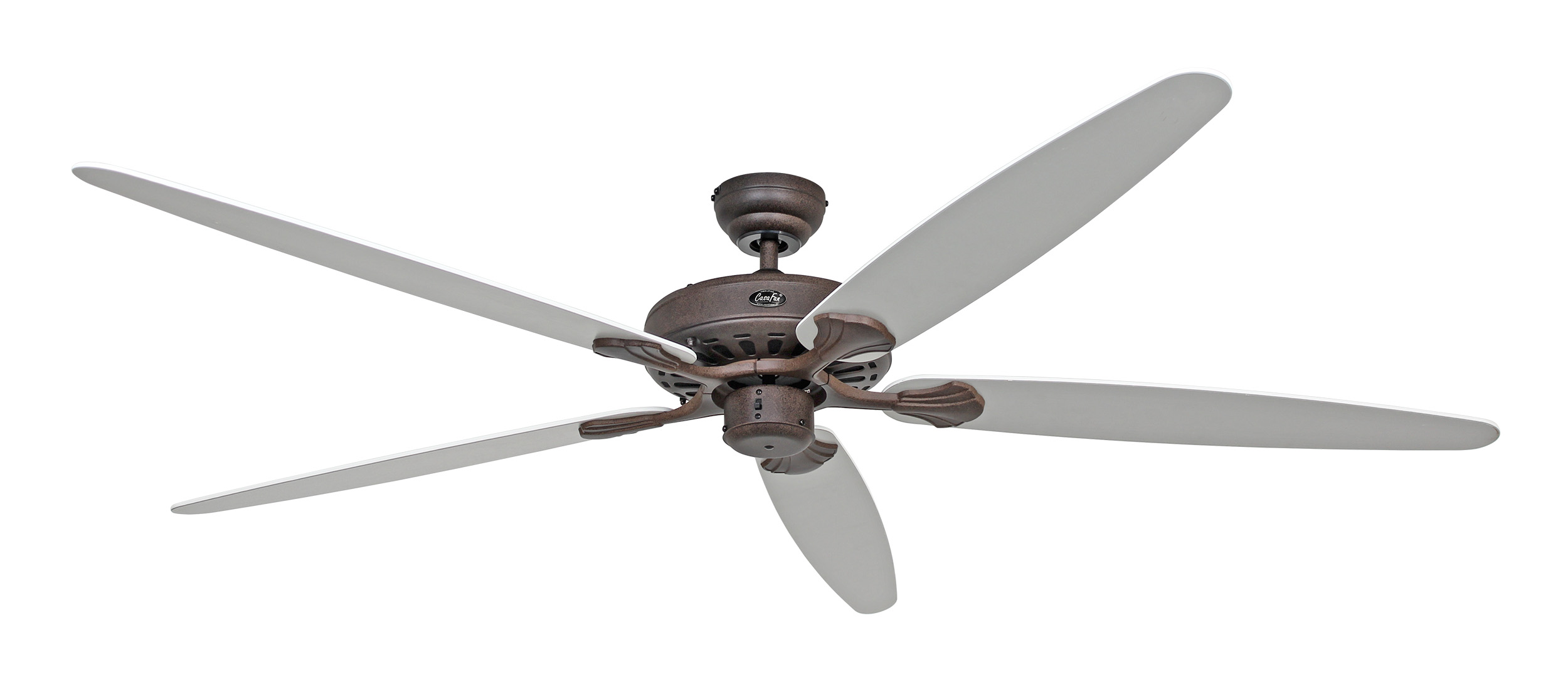 CasaFan Deckenventilator CLASSIC ROYAL 180 BA-WE/LG - 5 Flügel Lack weiß/lichtgrau - Gehäuse Lack braun antik - Ø 180 cm